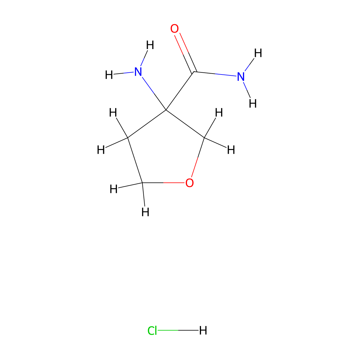 3-Aminooxolane-3-carboxamide hydrochloride molecular structure, CAS 1427380-19-5