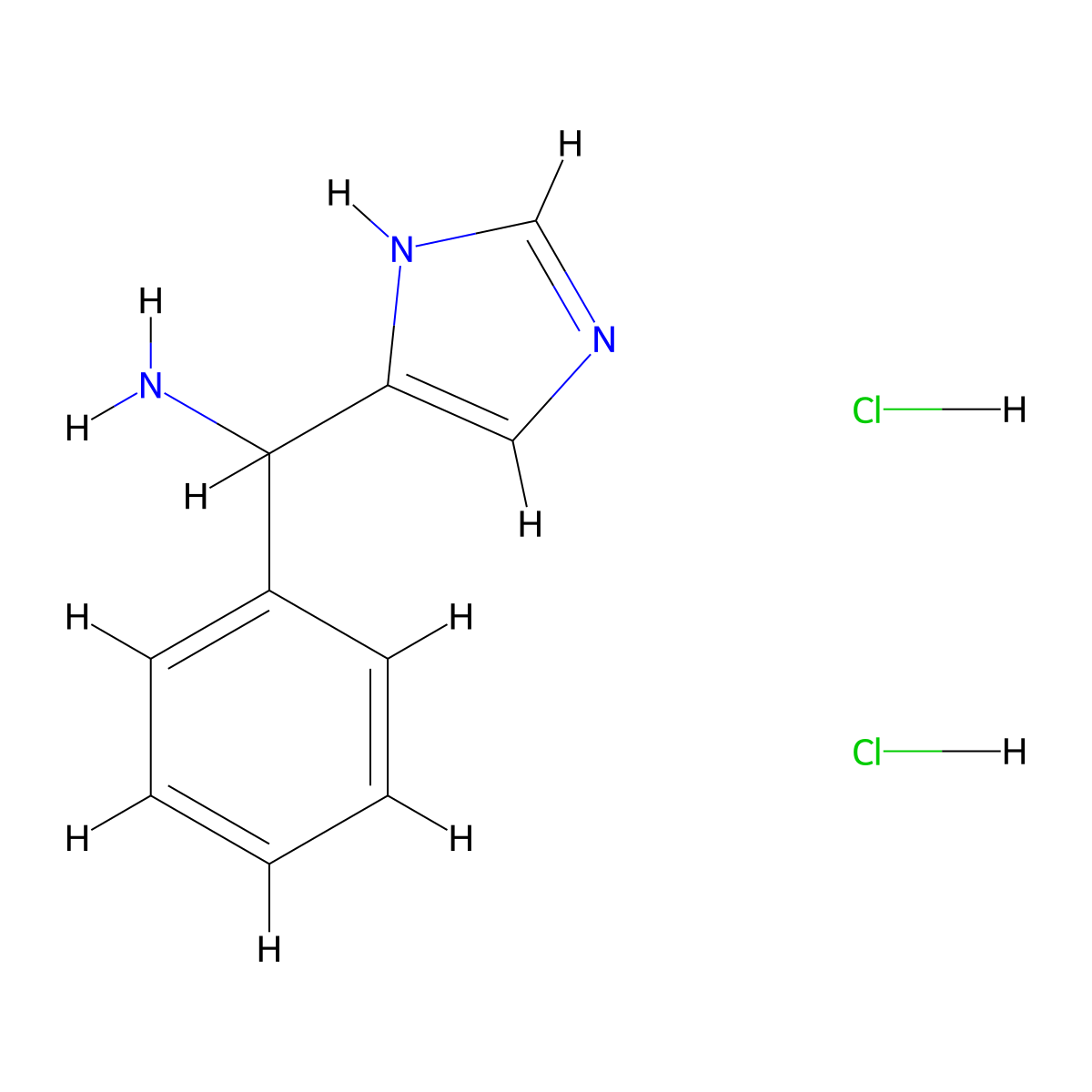 1H-imidazol-4-yl(phenyl)methanamine dihydrochloride molecular structure, CAS 1427380-26-4
