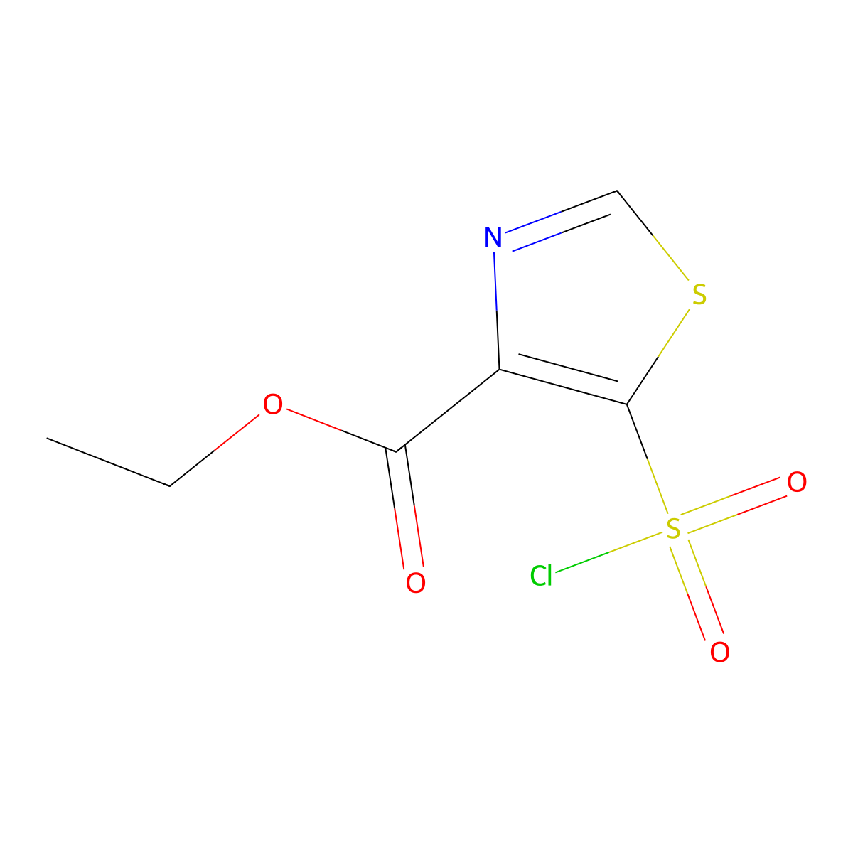 Ethyl 5-(chlorosulfonyl)-1,3-thiazole-4-carboxylate molecular structure, CAS 1427380-27-5