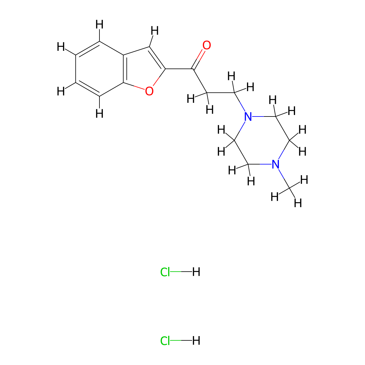 1-(1-Benzofuran-2-yl)-3-(4-methylpiperazin-1-yl)propan-1-one dihydrochloride molecular structure, CAS 1427380-31-1