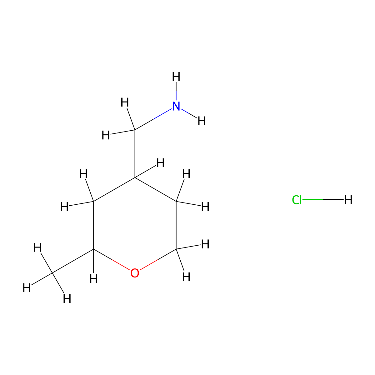 (2-Methyloxan-4-yl)methanamine hydrochloride molecular structure, CAS 1427380-34-4
