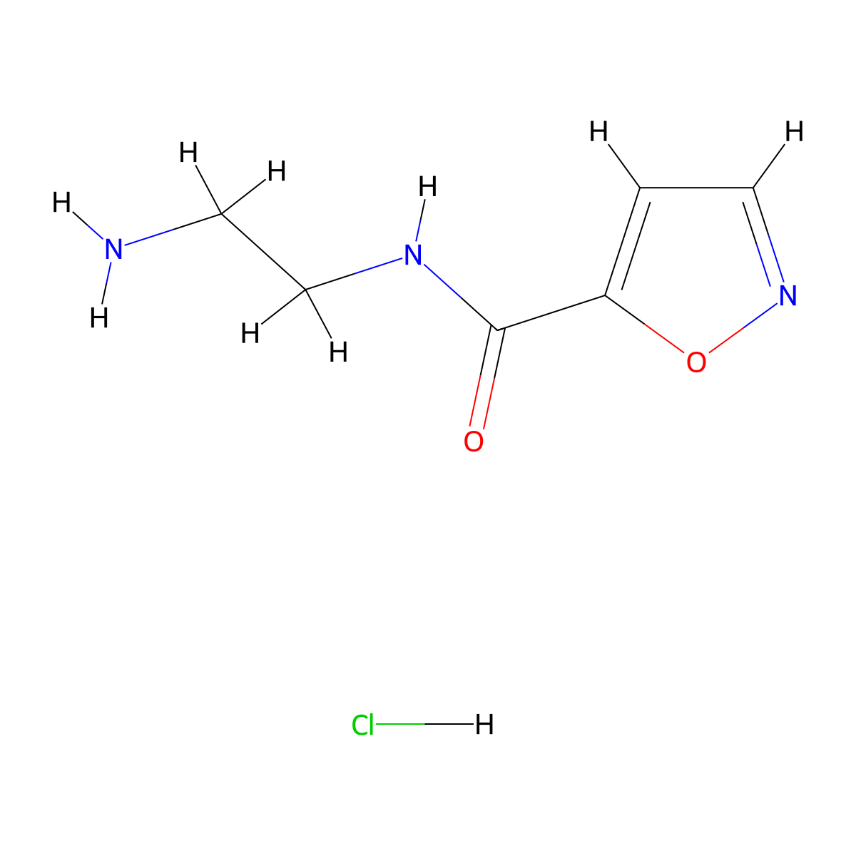 N-(2-aminoethyl)-1,2-oxazole-5-carboxamide hydrochloride molecular structure, CAS 1427380-36-6