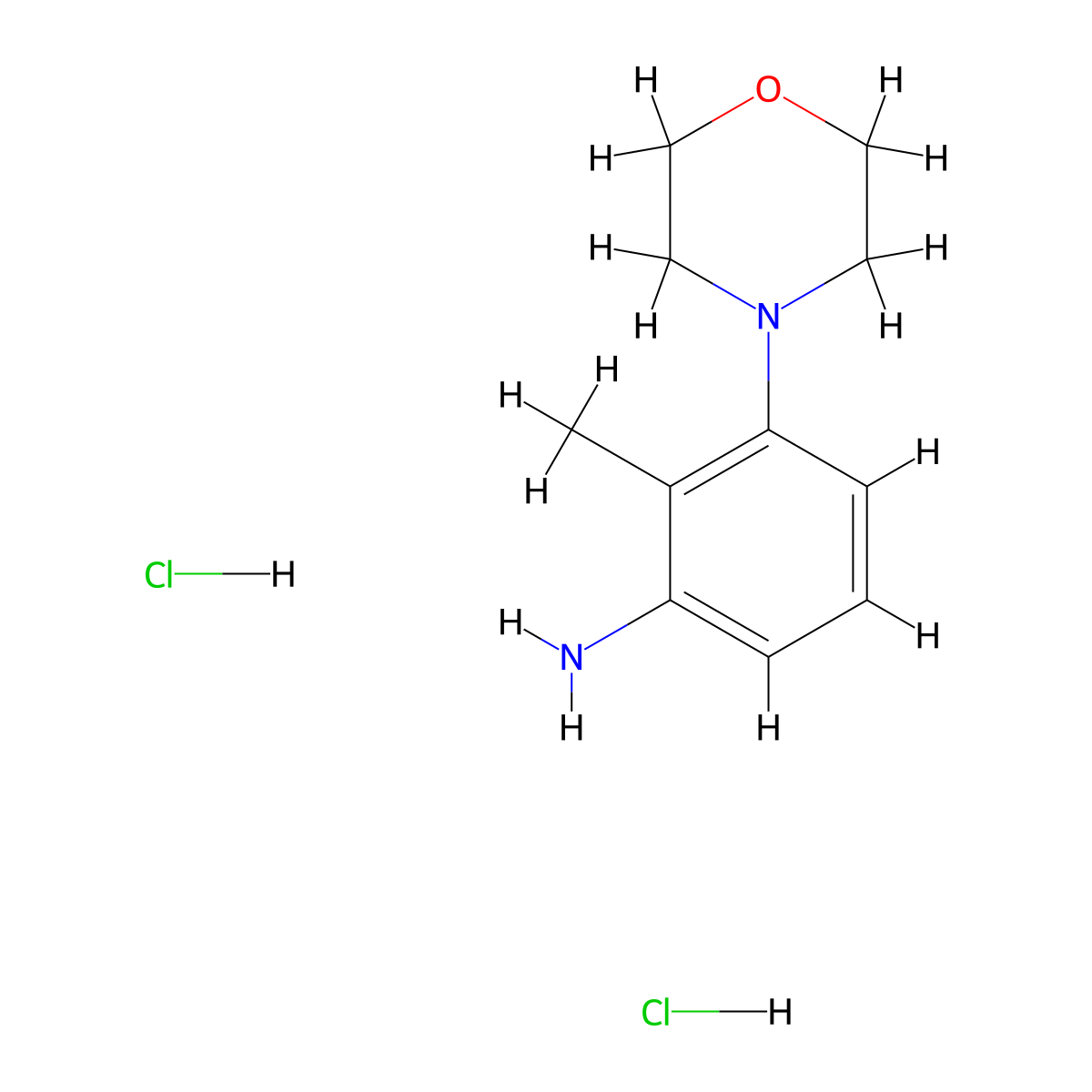 2-Methyl-3-(morpholin-4-yl)aniline dihydrochloride molecular structure, CAS 1427380-38-8