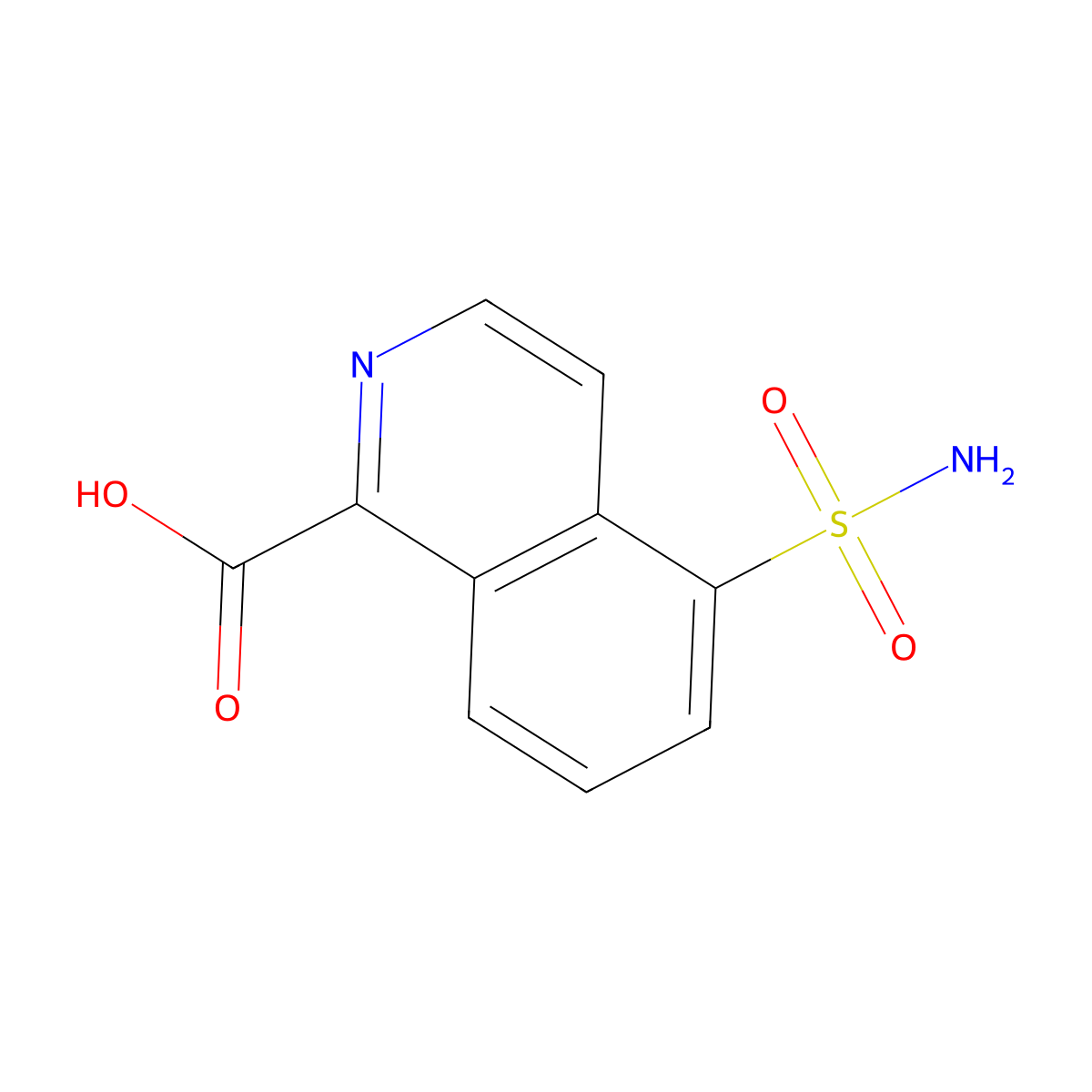 5-Sulfamoylisoquinoline-1-carboxylic acid molecular structure, CAS 1427380-39-9