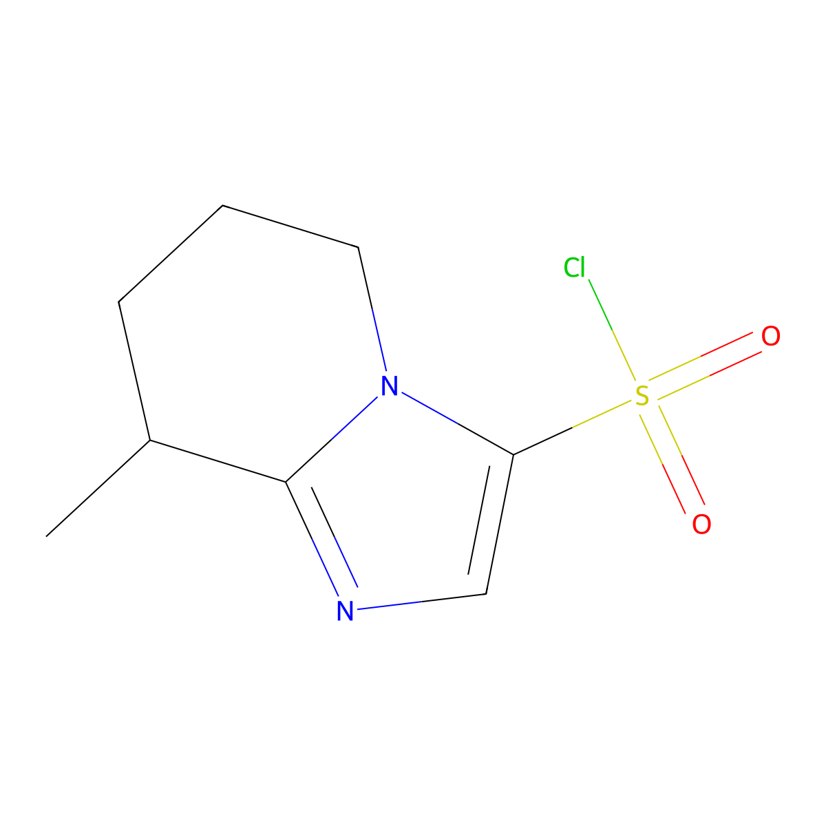 8-methyl-5H,6H,7H,8H-imidazo[1,2-a]pyridine-3-sulfonyl chloride molecular structure, CAS 1427380-40-2