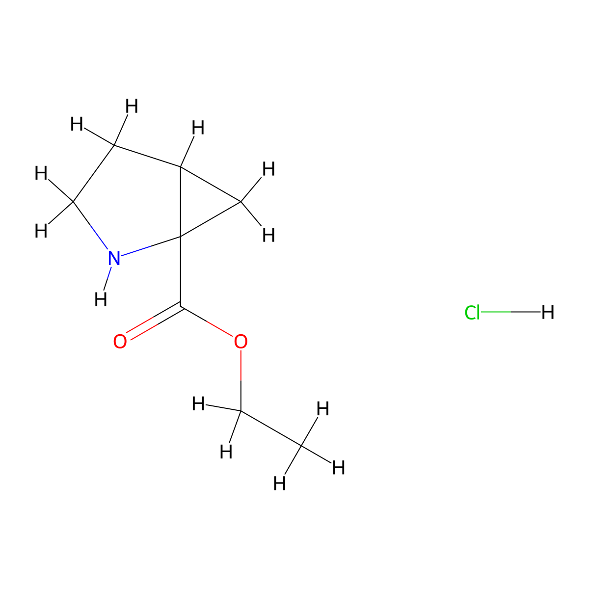 Ethyl 2-azabicyclo[3.1.0]hexane-1-carboxylate hydrochloride molecular structure, CAS 1427380-41-3