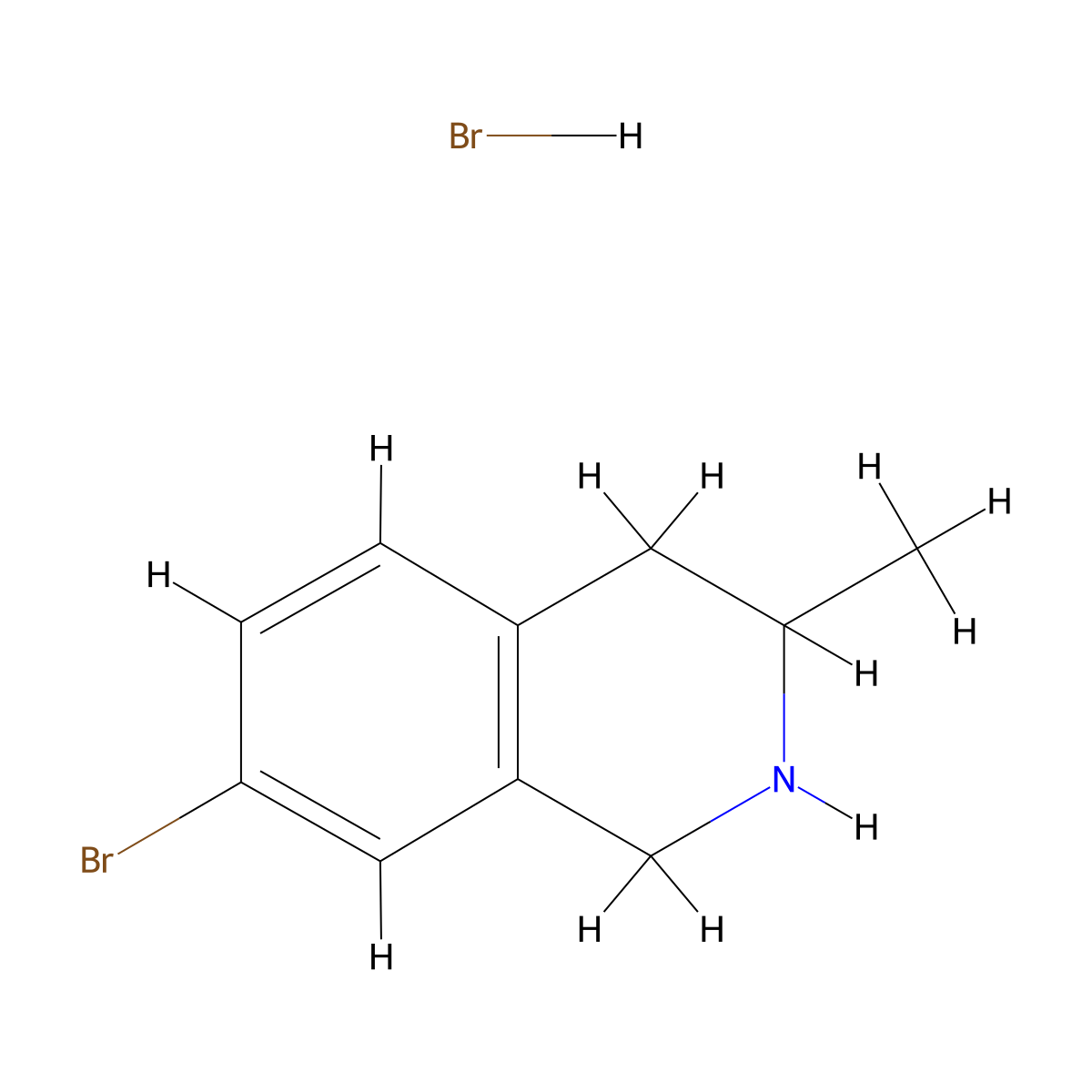 7-Bromo-3-methyl-1,2,3,4-tetrahydroisoquinoline hydrobromide molecular structure, CAS 1427380-43-5
