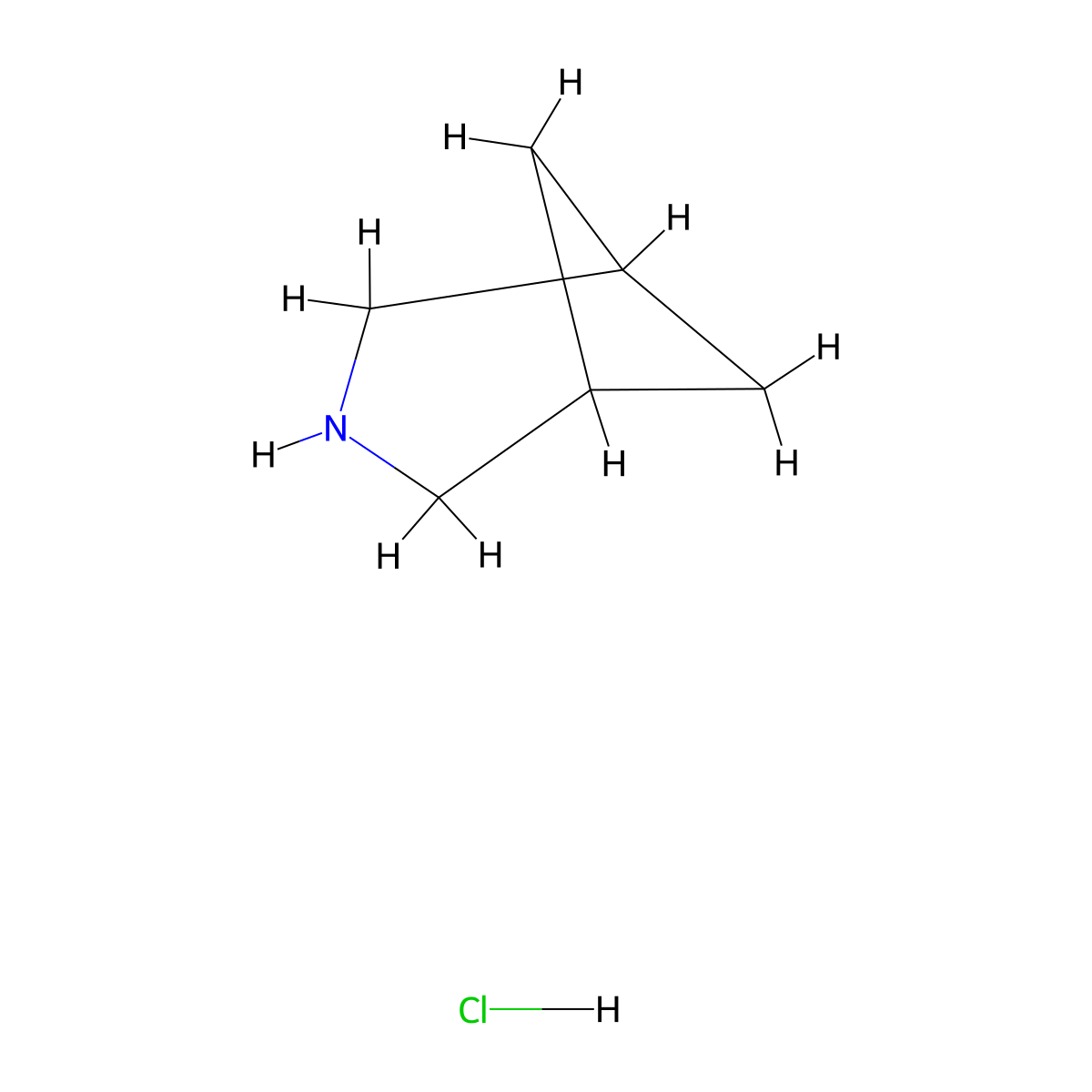 3-Azabicyclo(3.1.1)heptane hydrochloride molecular structure, CAS 1427380-44-6