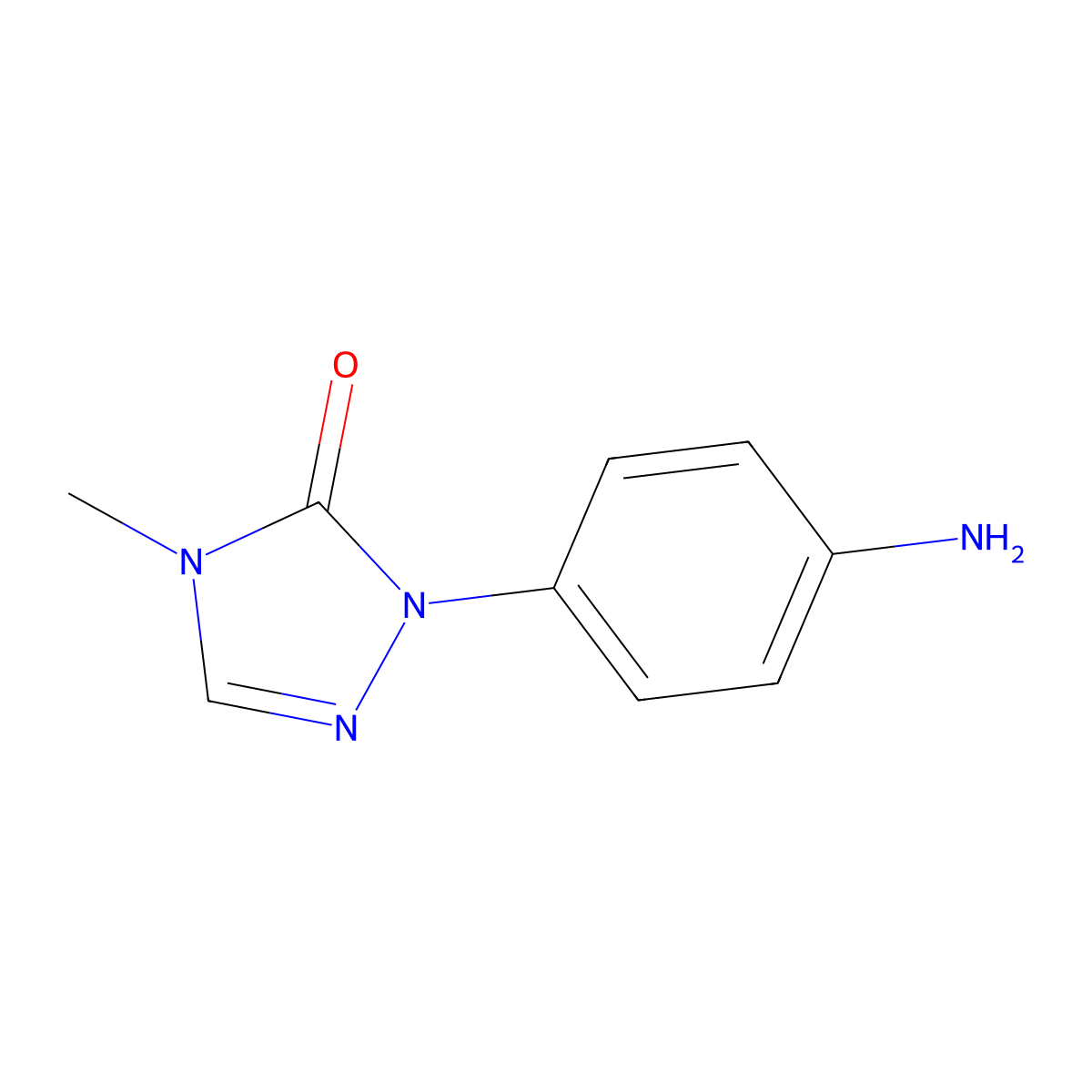 1-(4-aminophenyl)-4-methyl-4,5-dihydro-1H-1,2,4-triazol-5-one molecular structure, CAS 1427380-50-4