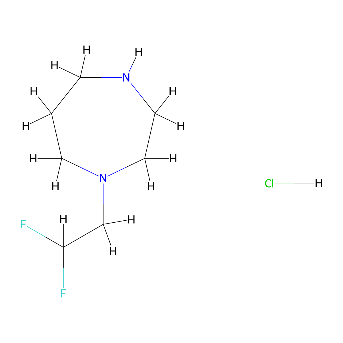 1-(2,2-Difluoroethyl)-1,4-diazepane hydrochloride molecular structure, CAS 1427380-53-7