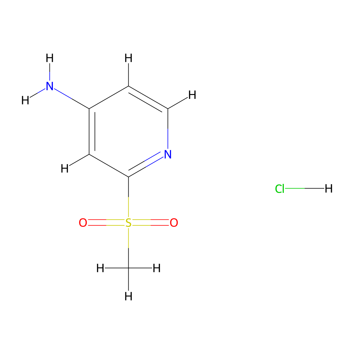 2-Methanesulfonylpyridin-4-amine hydrochloride molecular structure, CAS 1427380-54-8