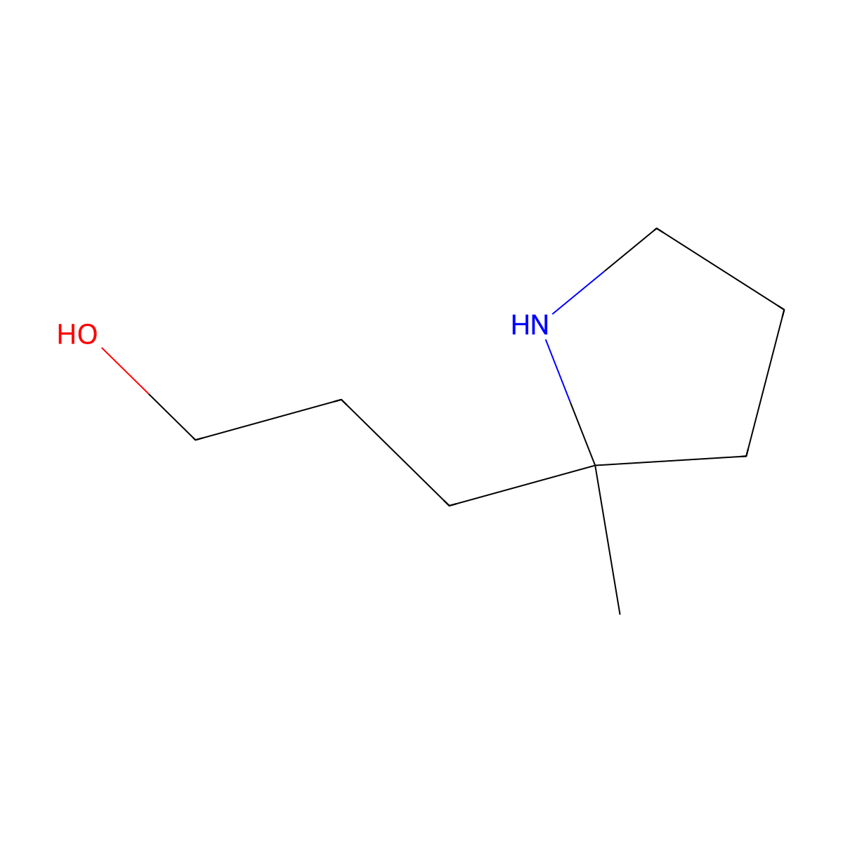 3-(2-Methylpyrrolidin-2-yl)propan-1-ol molecular structure, CAS 1427380-58-2