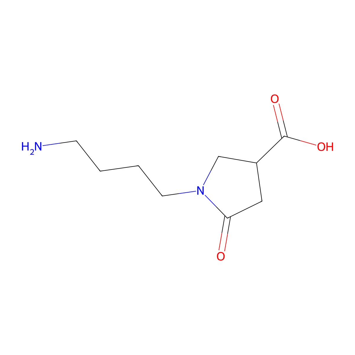 1-(4-Aminobutyl)-5-oxopyrrolidine-3-carboxylic acid molecular structure, CAS 1427380-61-7