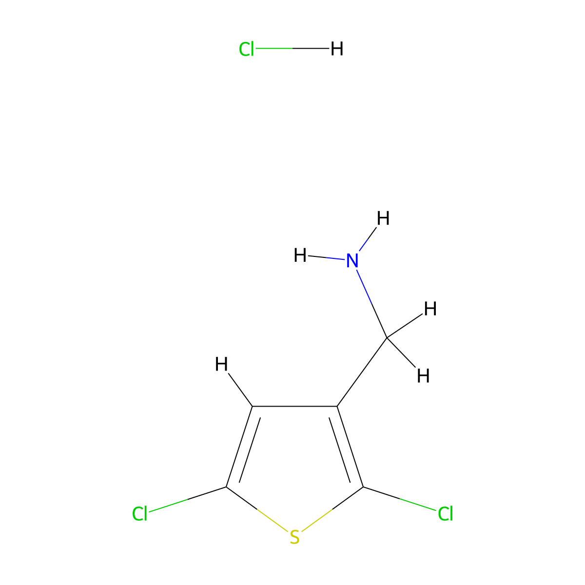 (2,5-Dichlorothiophen-3-yl)methanamine hydrochloride molecular structure, CAS 1427380-64-0
