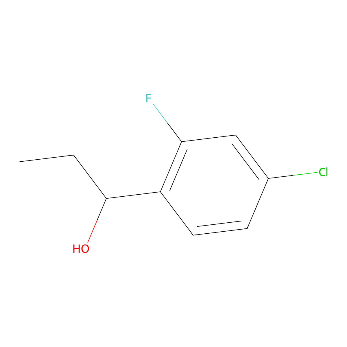 1-(4-Chloro-2-fluorophenyl)propan-1-ol molecular structure, CAS 1427380-66-2