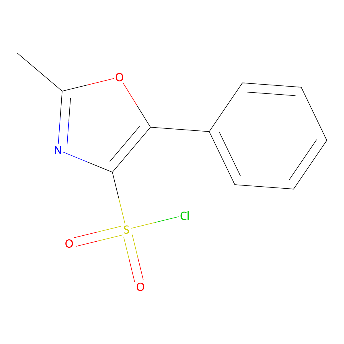 2-Methyl-5-phenyl-1,3-oxazole-4-sulfonyl chloride molecular structure, CAS 1427380-74-2