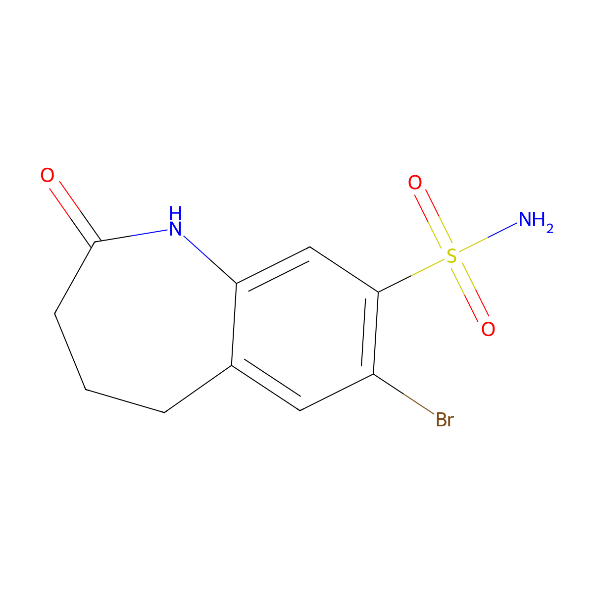 7-bromo-2-oxo-2,3,4,5-tetrahydro-1H-1-benzazepine-8-sulfonamide molecular structure, CAS 1427380-75-3