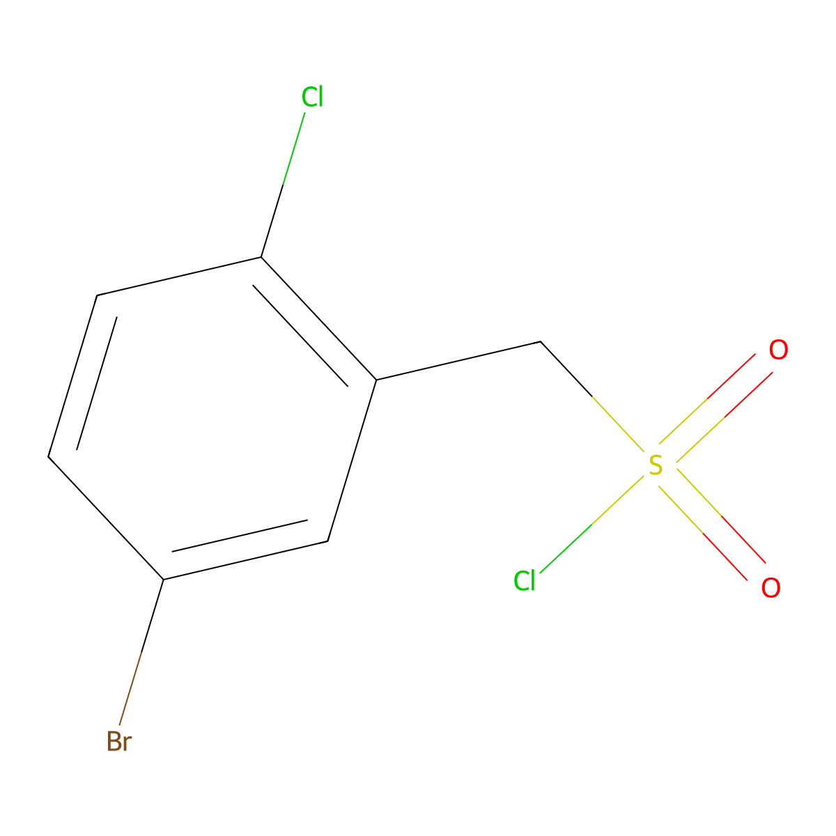 (5-Bromo-2-chlorophenyl)methanesulfonyl chloride molecular structure, CAS 1427380-77-5
