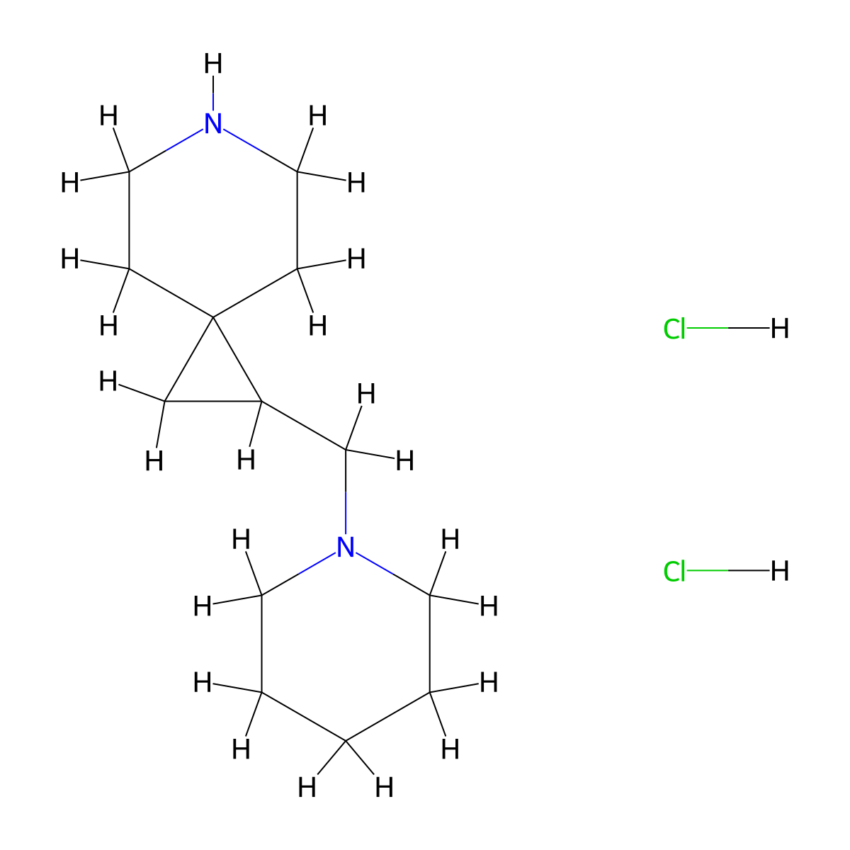 1-(Piperidin-1-ylmethyl)-6-azaspiro[2.5]octane dihydrochloride molecular structure, CAS 1427380-79-7