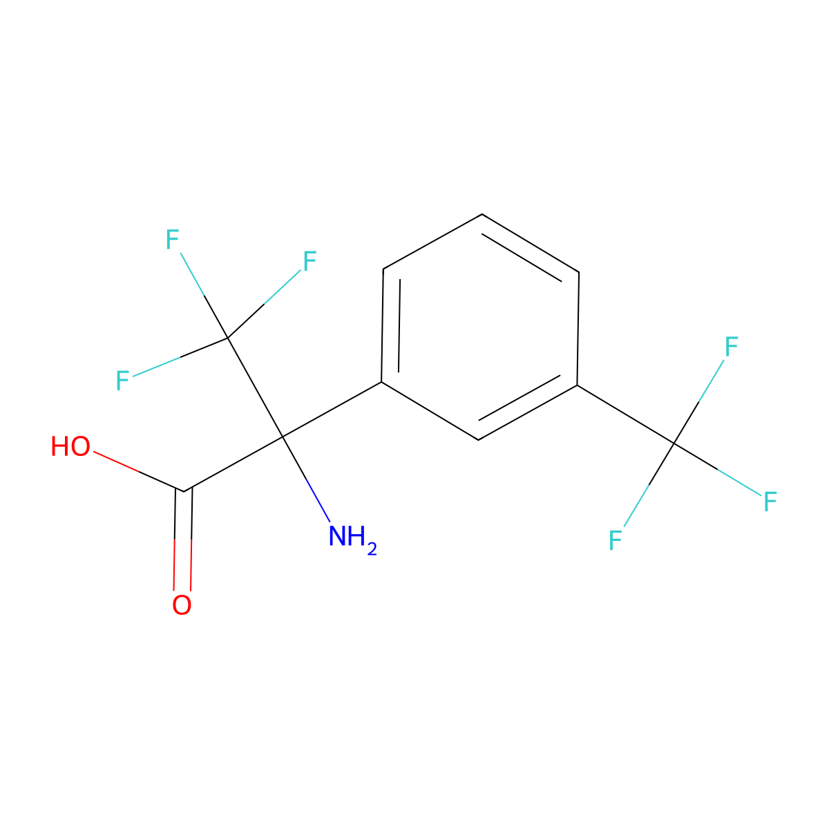 2-Amino-3,3,3-trifluoro-2-[3-(trifluoromethyl)phenyl]propanoic acid molecular structure, CAS 1427380-80-0