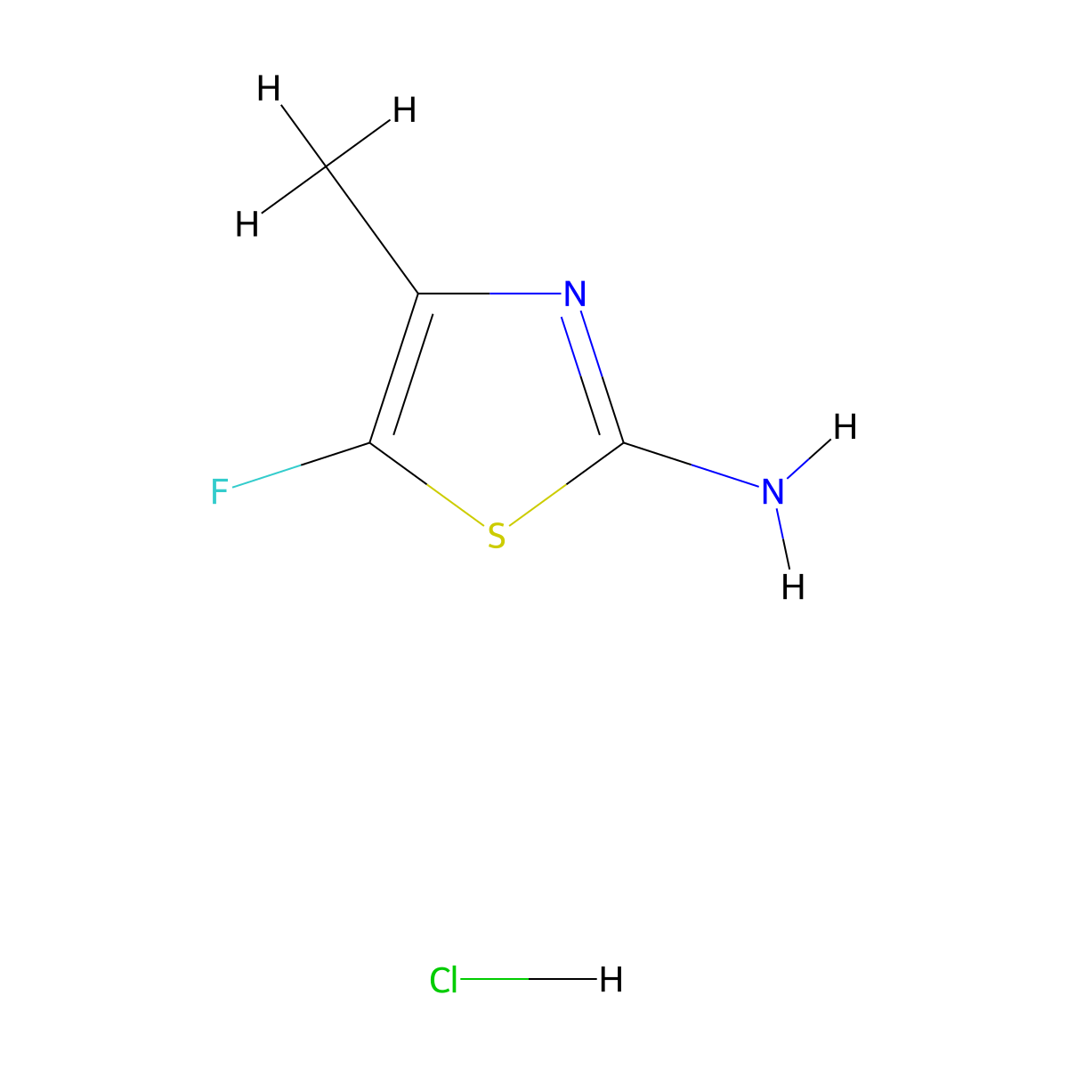 5-Fluoro-4-methyl-1,3-thiazol-2-amine hydrochloride molecular structure, CAS 1427380-82-2