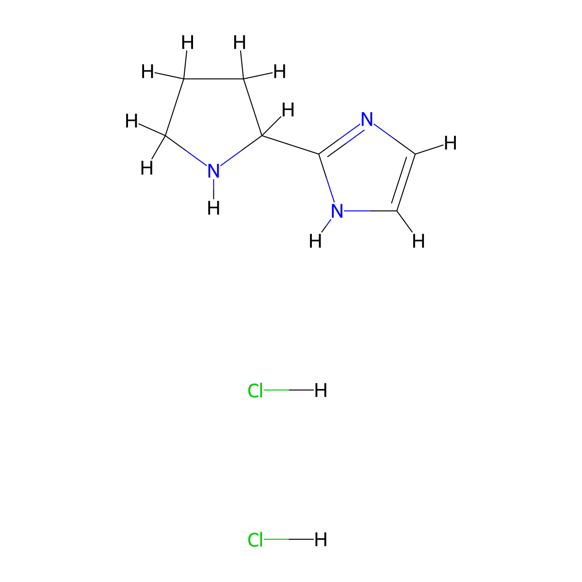 2-(pyrrolidin-2-yl)-1H-imidazole dihydrochloride molecular structure, CAS 1427380-84-4