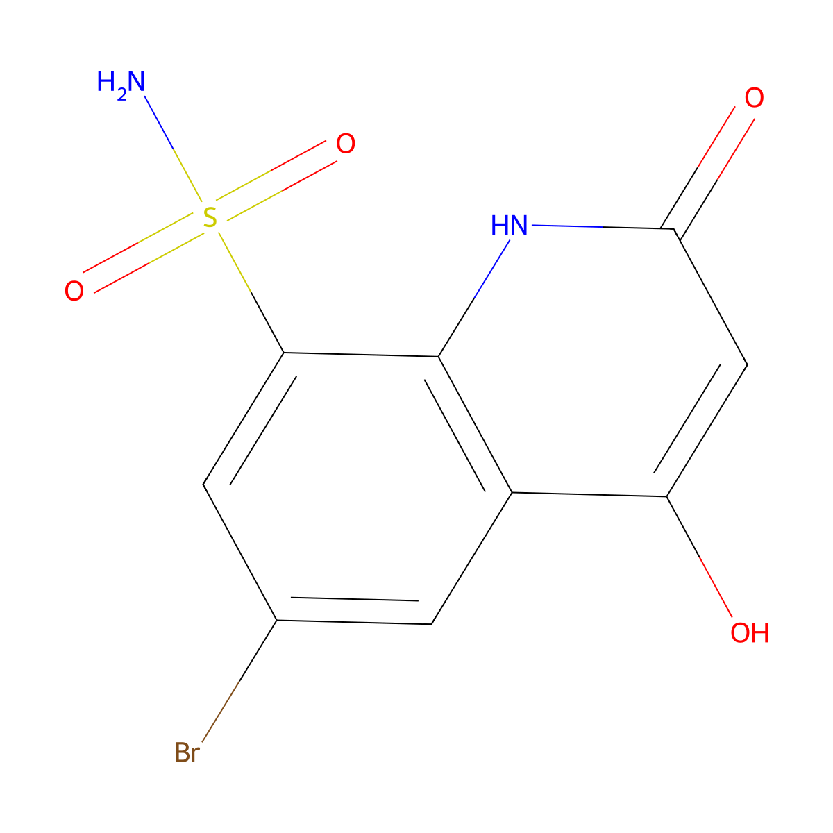 6-Bromo-2-hydroxy-4-oxo-1,4-dihydroquinoline-8-sulfonamide molecular structure, CAS 1427380-87-7