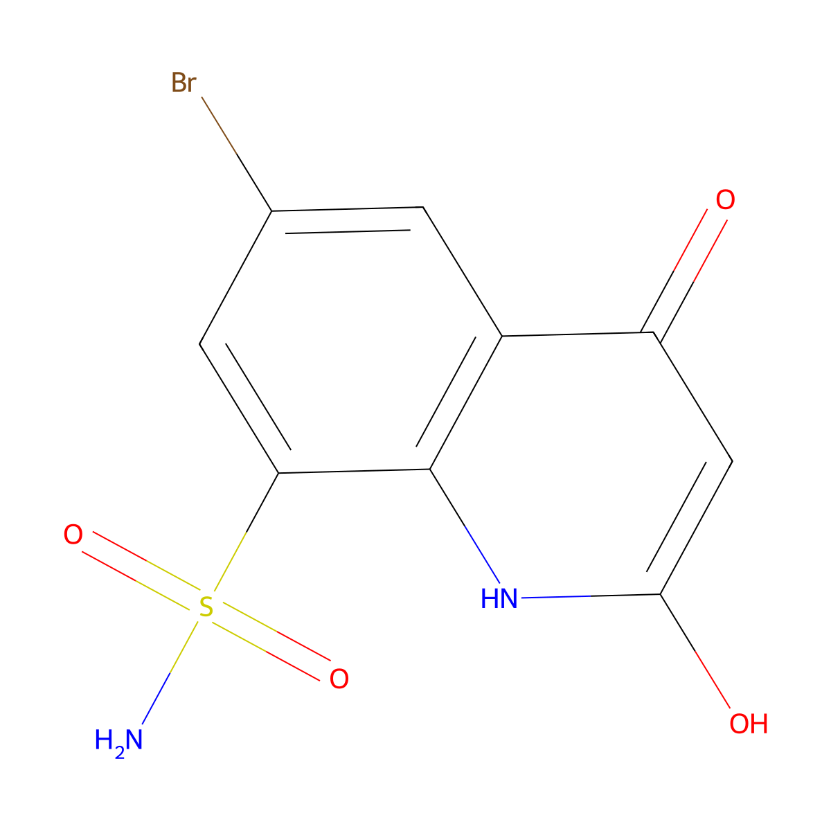 6-Bromo-2-hydroxy-4-oxo-1,4-dihydroquinoline-8-sulfonamide molecular structure, CAS 1427380-87-7