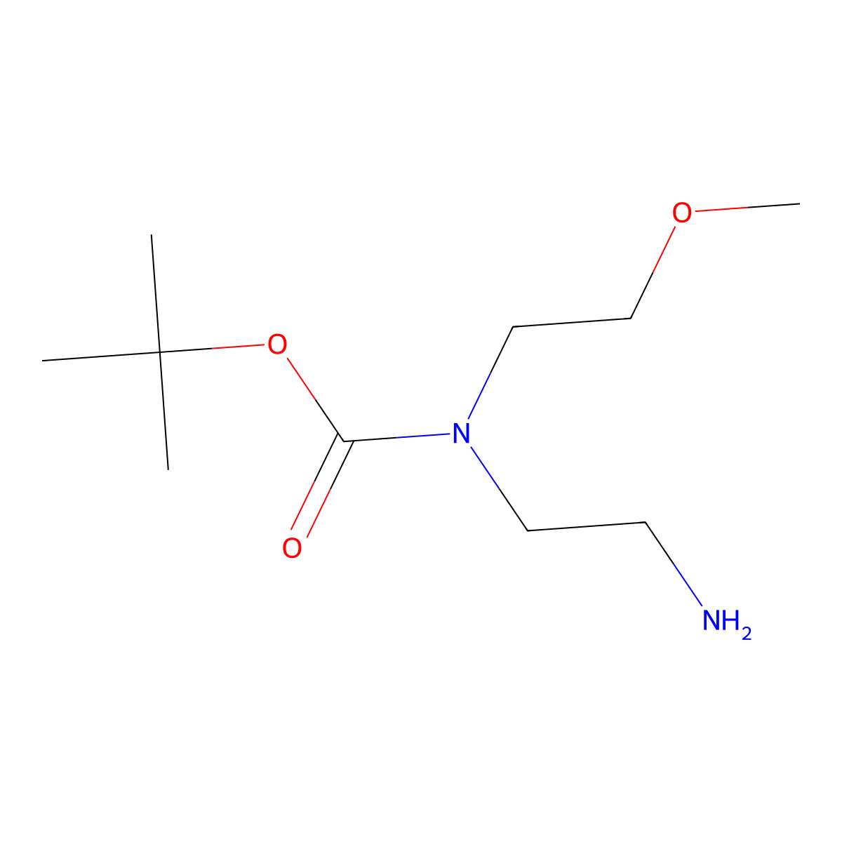 tert-butyl N-(2-aminoethyl)-N-(2-methoxyethyl)carbamate molecular structure, CAS 1427380-88-8