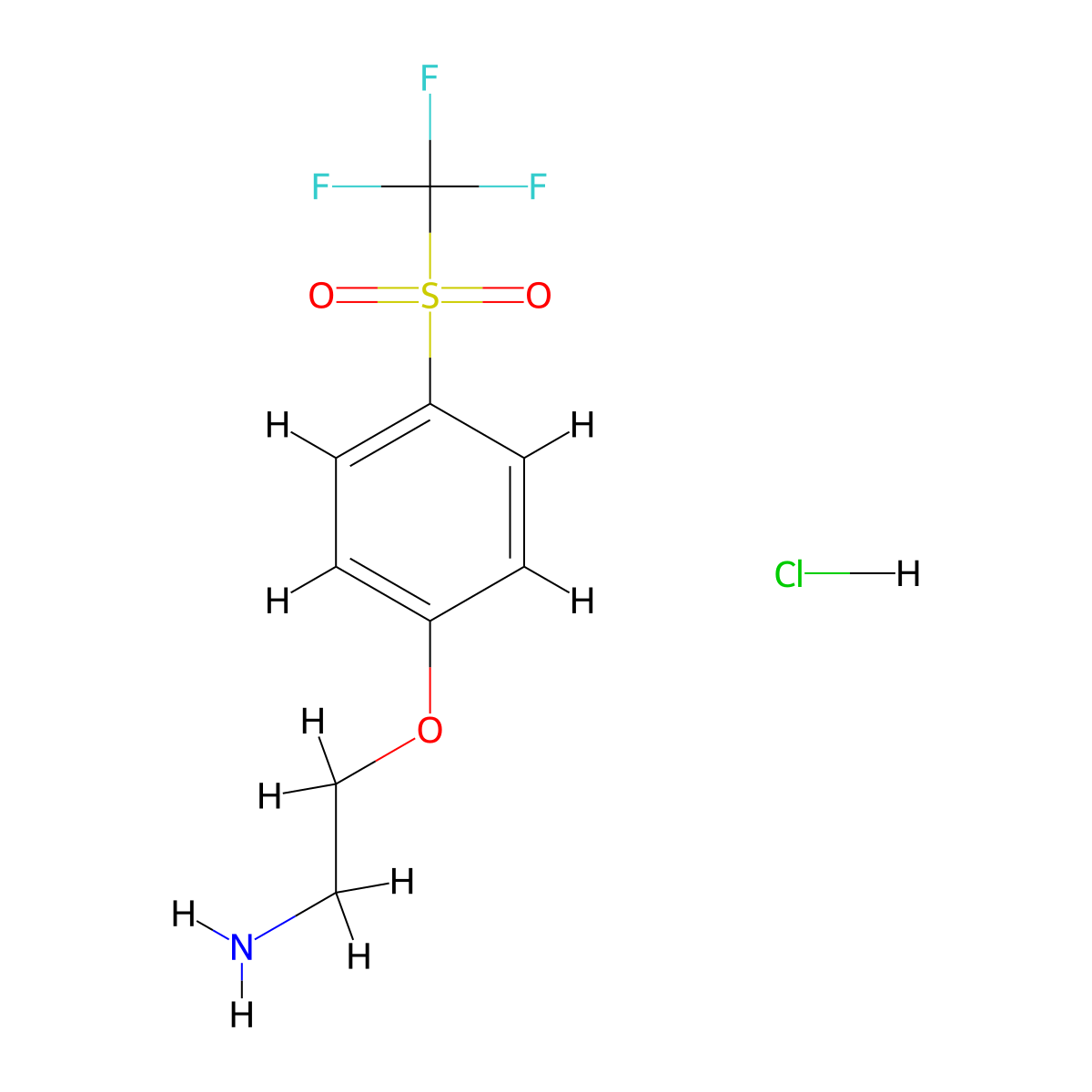 2-(4-Trifluoromethanesulfonylphenoxy)ethan-1-amine hydrochloride molecular structure, CAS 1427380-92-4