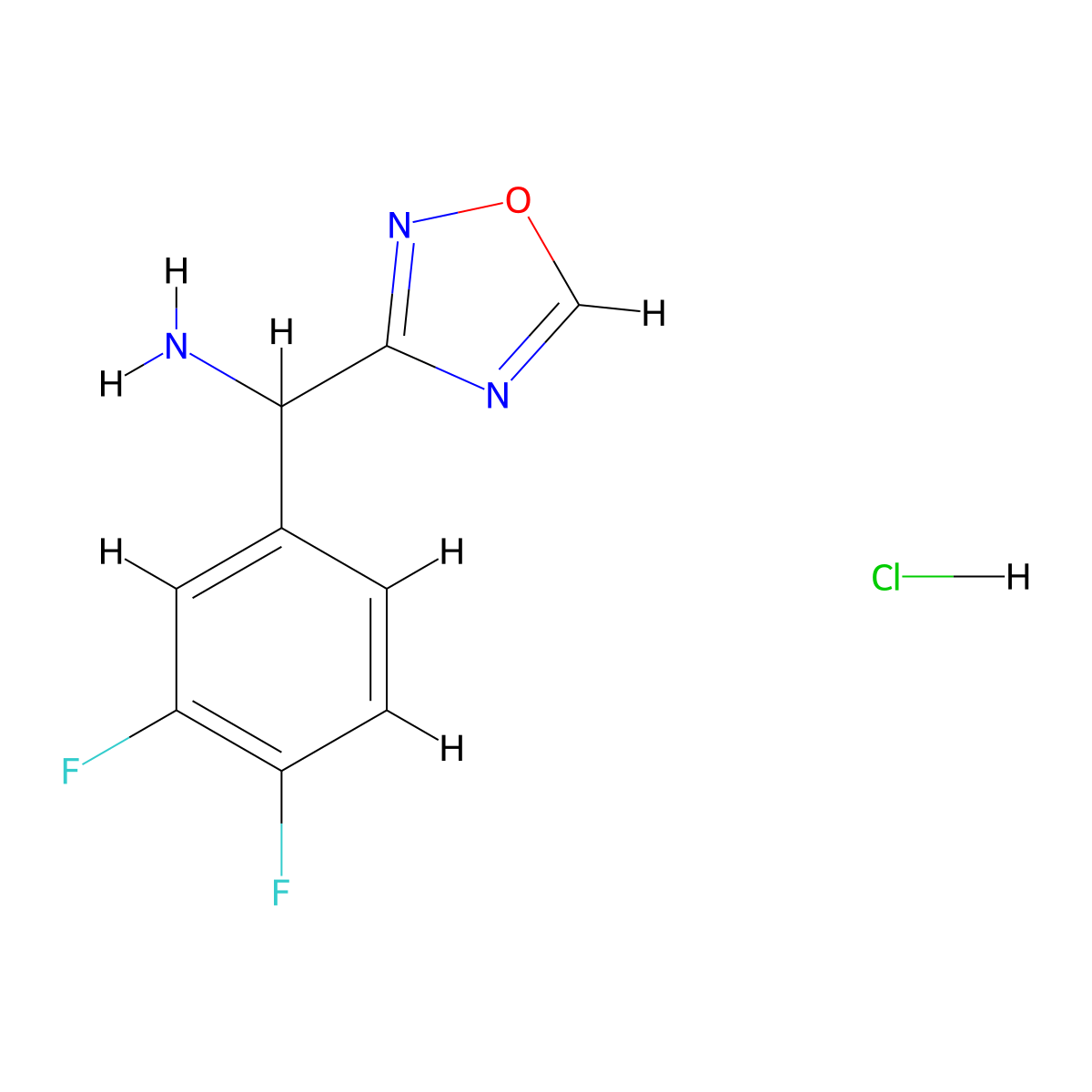 (3,4-Difluorophenyl)(1,2,4-oxadiazol-3-yl)methanamine hydrochloride molecular structure, CAS 1427380-93-5