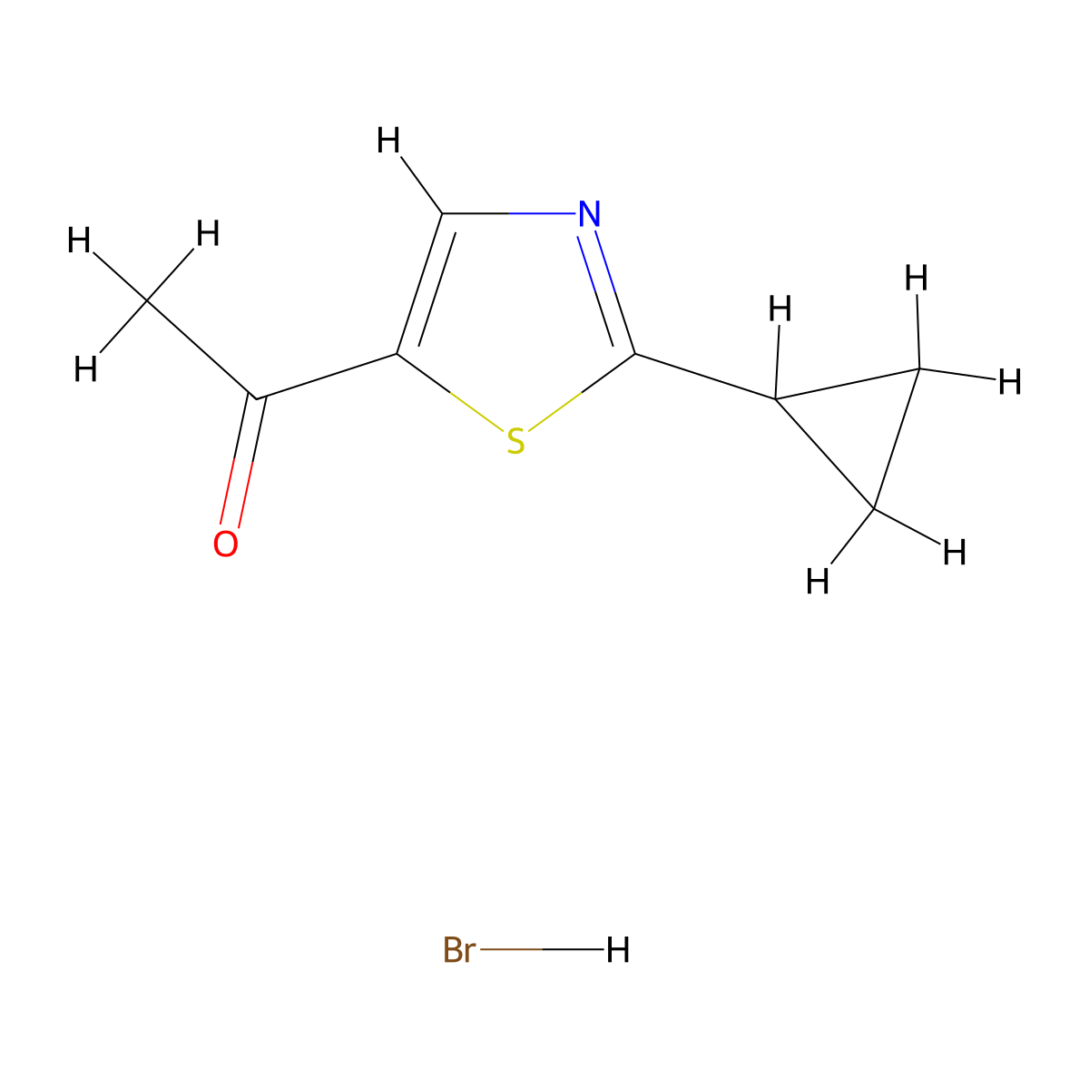 1-(2-Cyclopropyl-1,3-thiazol-5-yl)ethan-1-one hydrobromide molecular structure, CAS 1427380-94-6