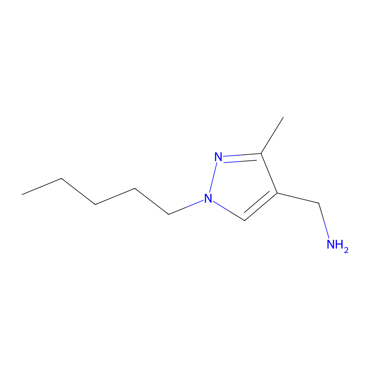 (3-methyl-1-pentyl-1H-pyrazol-4-yl)methanamine molecular structure, CAS 1427380-96-8