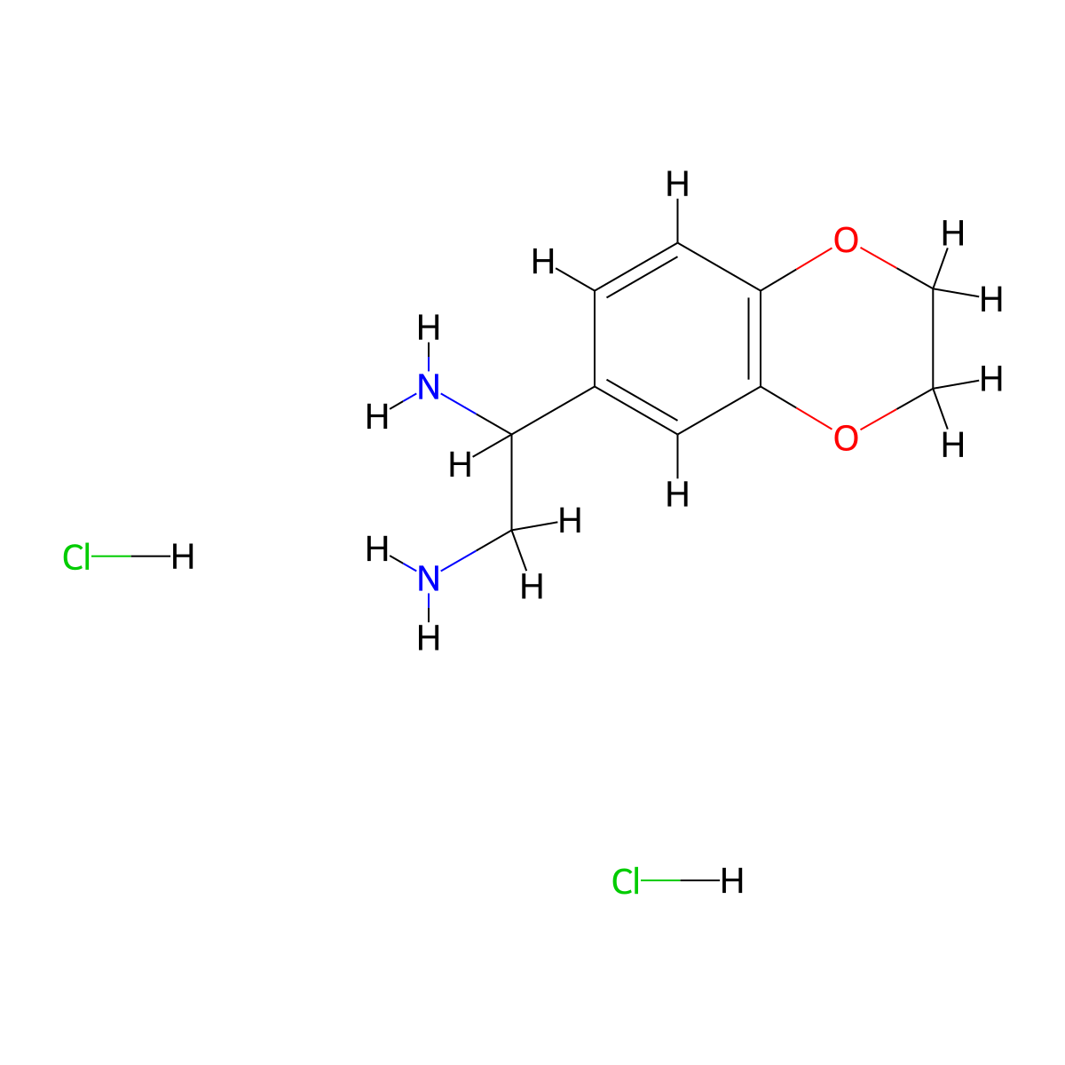 1-(2,3-Dihydro-1,4-benzodioxin-6-yl)ethane-1,2-diamine dihydrochloride molecular structure, CAS 1427380-97-9