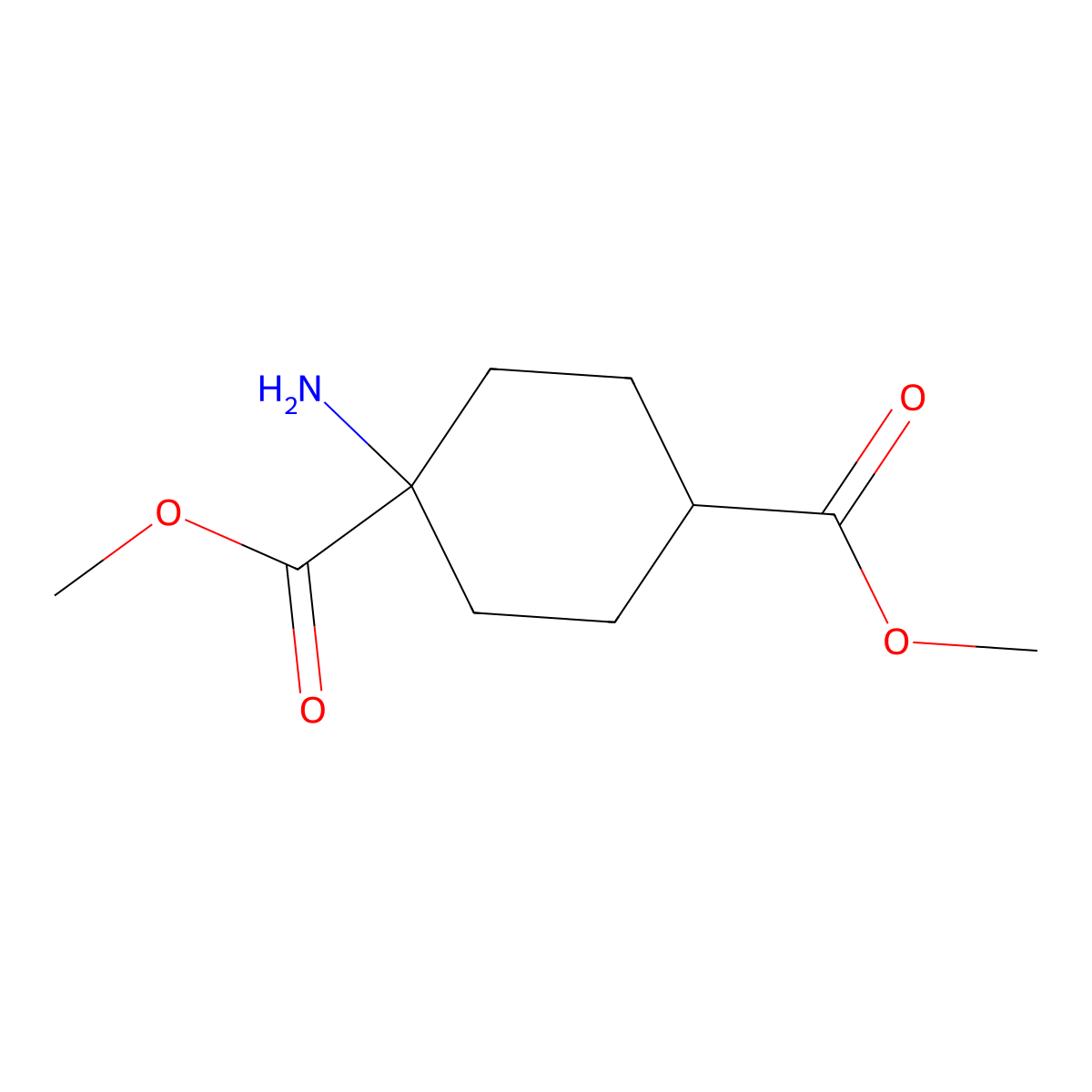 1,4-Dimethyl 1-aminocyclohexane-1,4-dicarboxylate molecular structure, CAS 1427380-99-1