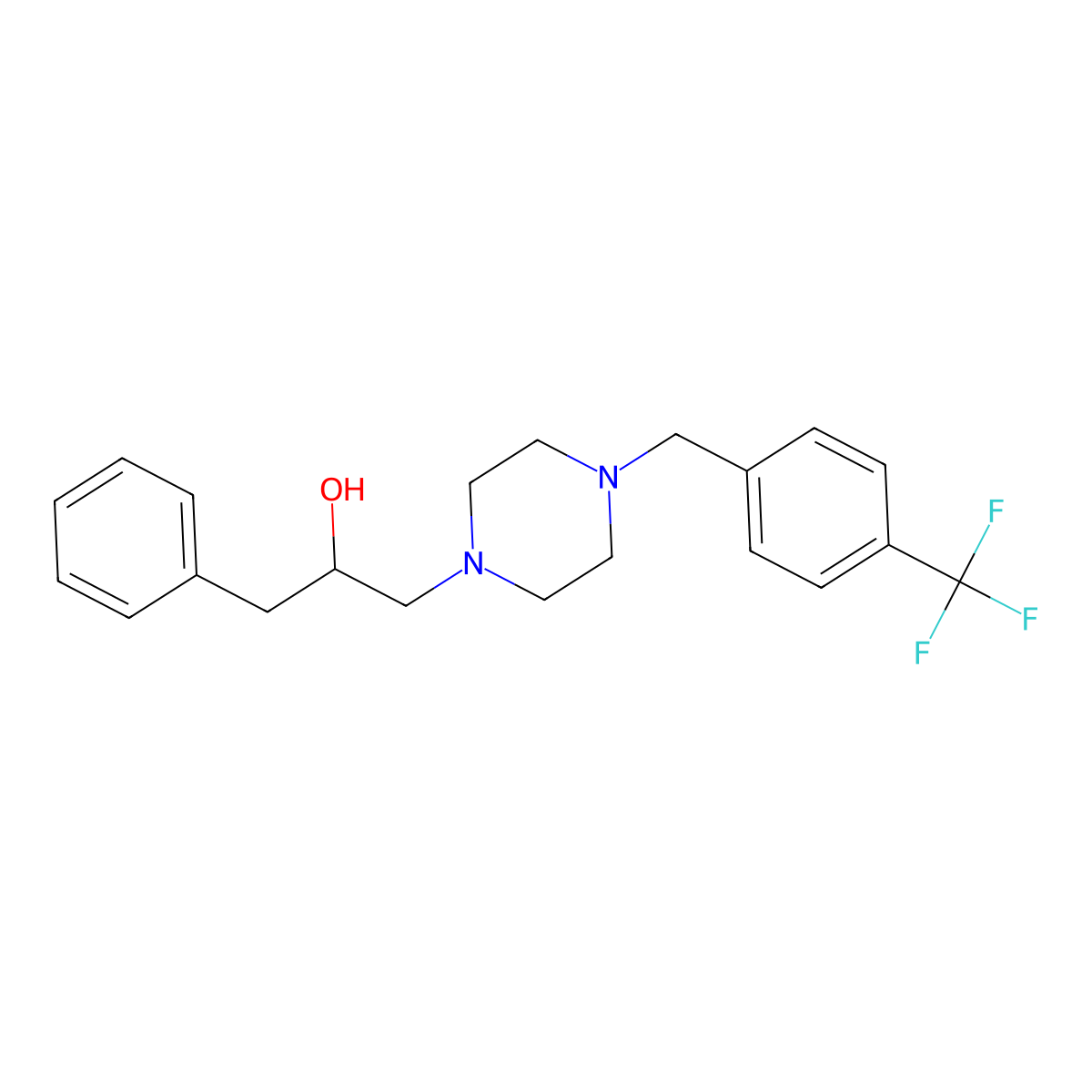 1-Phenyl-3-(4-{[4-(trifluoromethyl)phenyl]methyl}piperazin-1-yl)propan-2-ol molecular structure, CAS 1427381-03-0