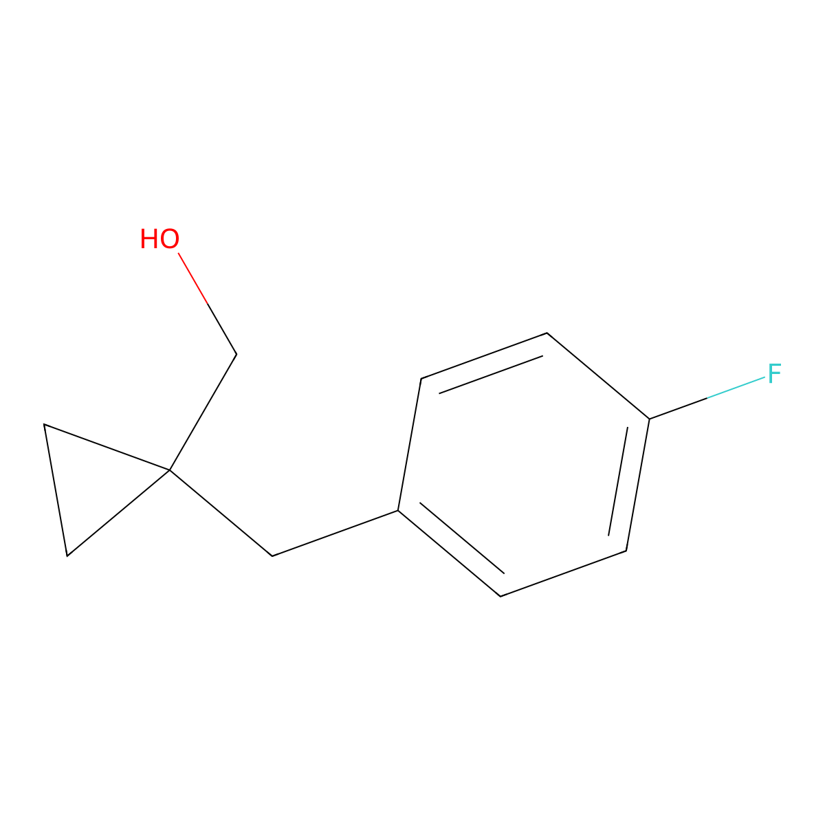 (1-((4-Fluorophenyl)methyl)cyclopropyl)methanol molecular structure, CAS 1427381-05-2