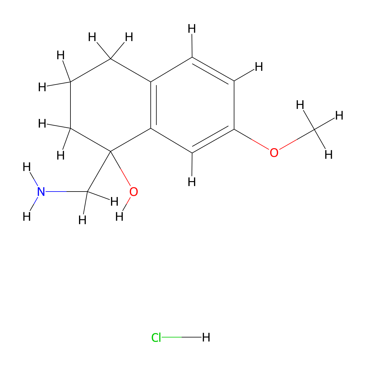 1-(Aminomethyl)-7-methoxy-1,2,3,4-tetrahydronaphthalen-1-ol hydrochloride molecular structure, CAS 1427381-06-3
