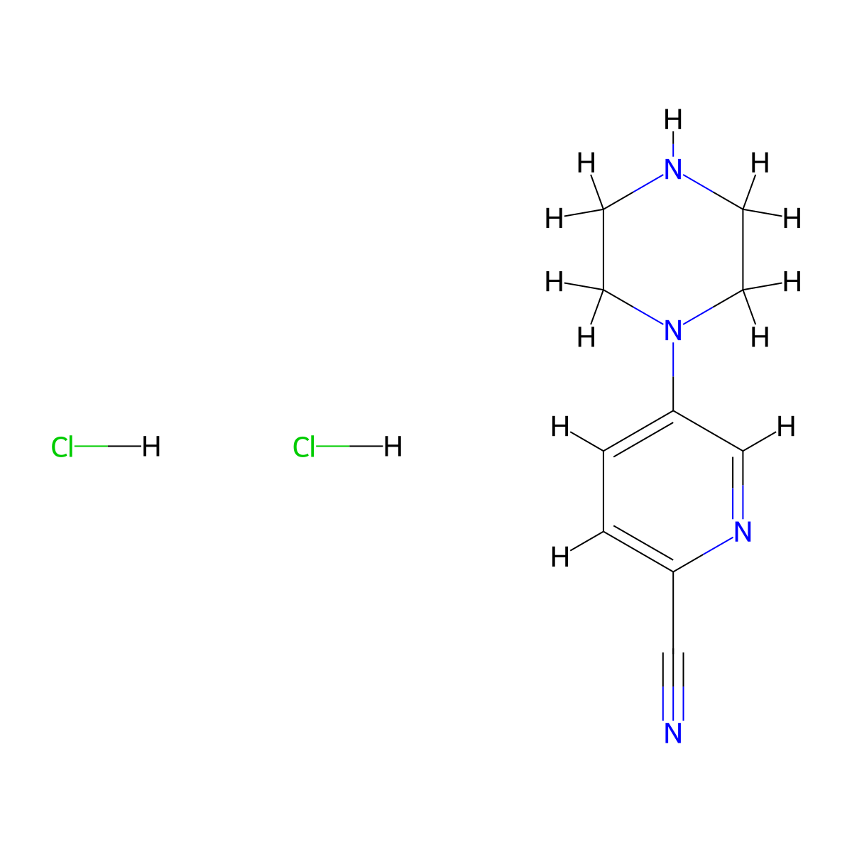 5-(Piperazin-1-yl)pyridine-2-carbonitrile dihydrochloride molecular structure, CAS 1427381-10-9