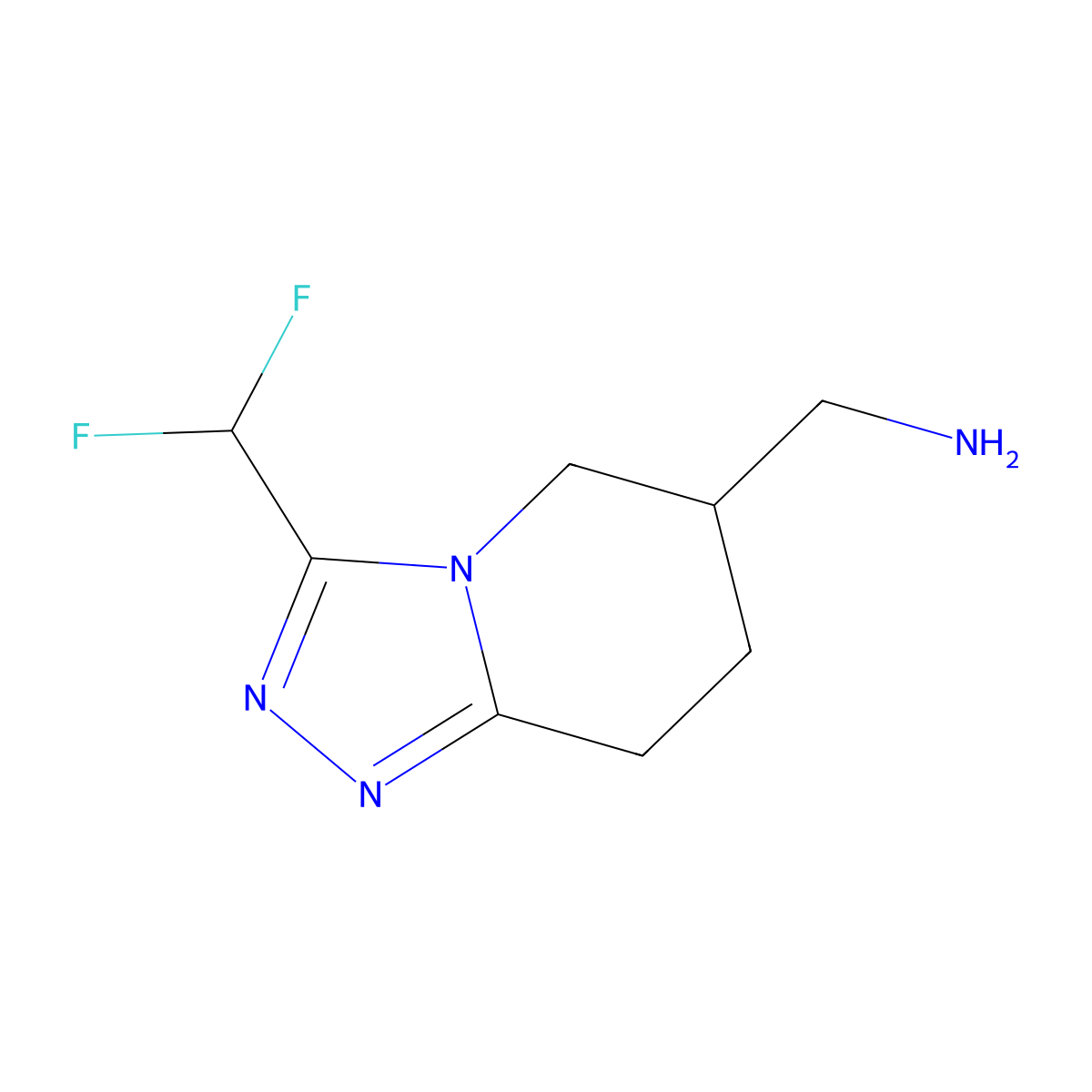 [3-(difluoromethyl)-5H,6H,7H,8H-[1,2,4]triazolo[4,3-a]pyridin-6-yl]methanamine molecular structure, CAS 1427381-11-0
