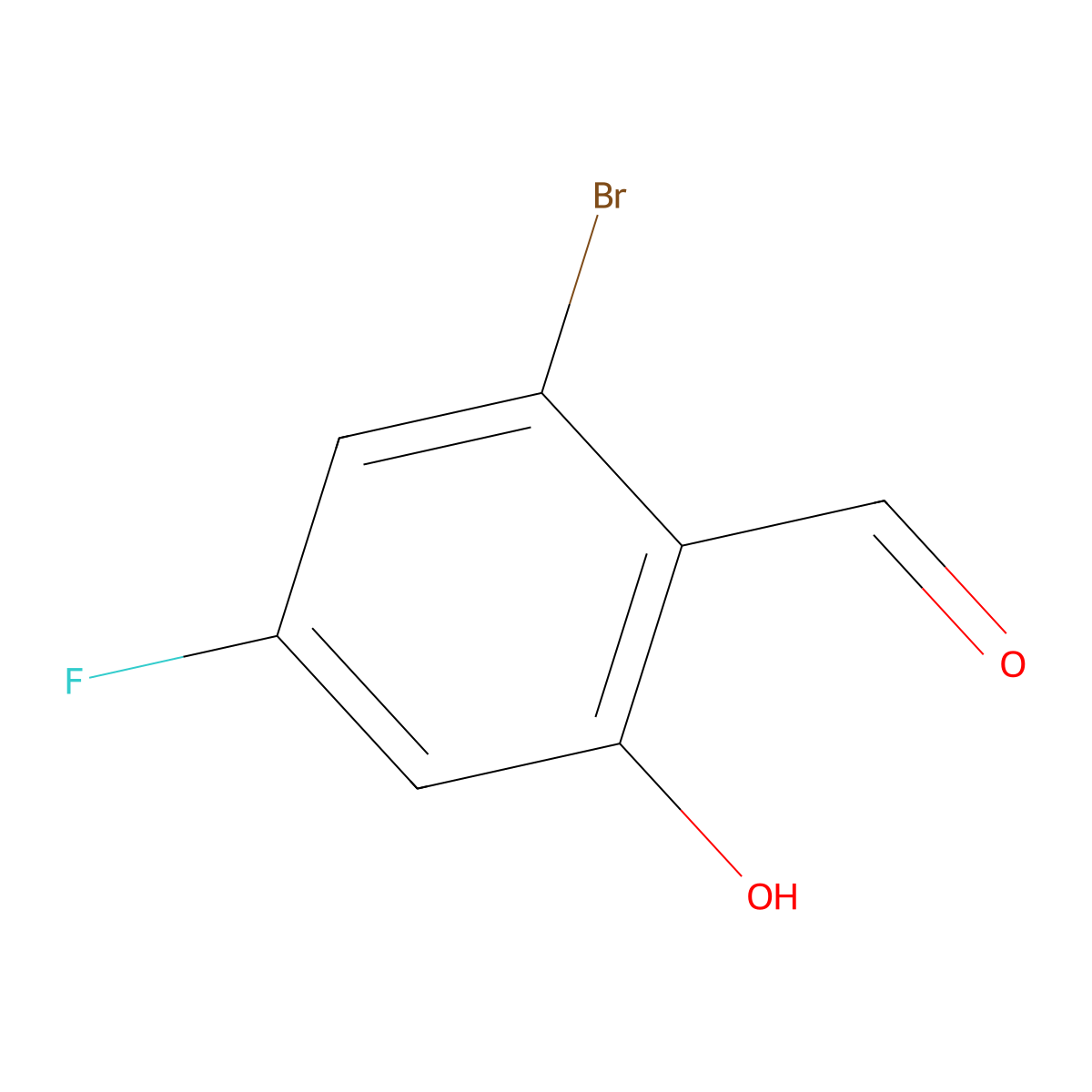 2-Bromo-4-fluoro-6-hydroxybenzaldehyde molecular structure, CAS 1427382-05-5