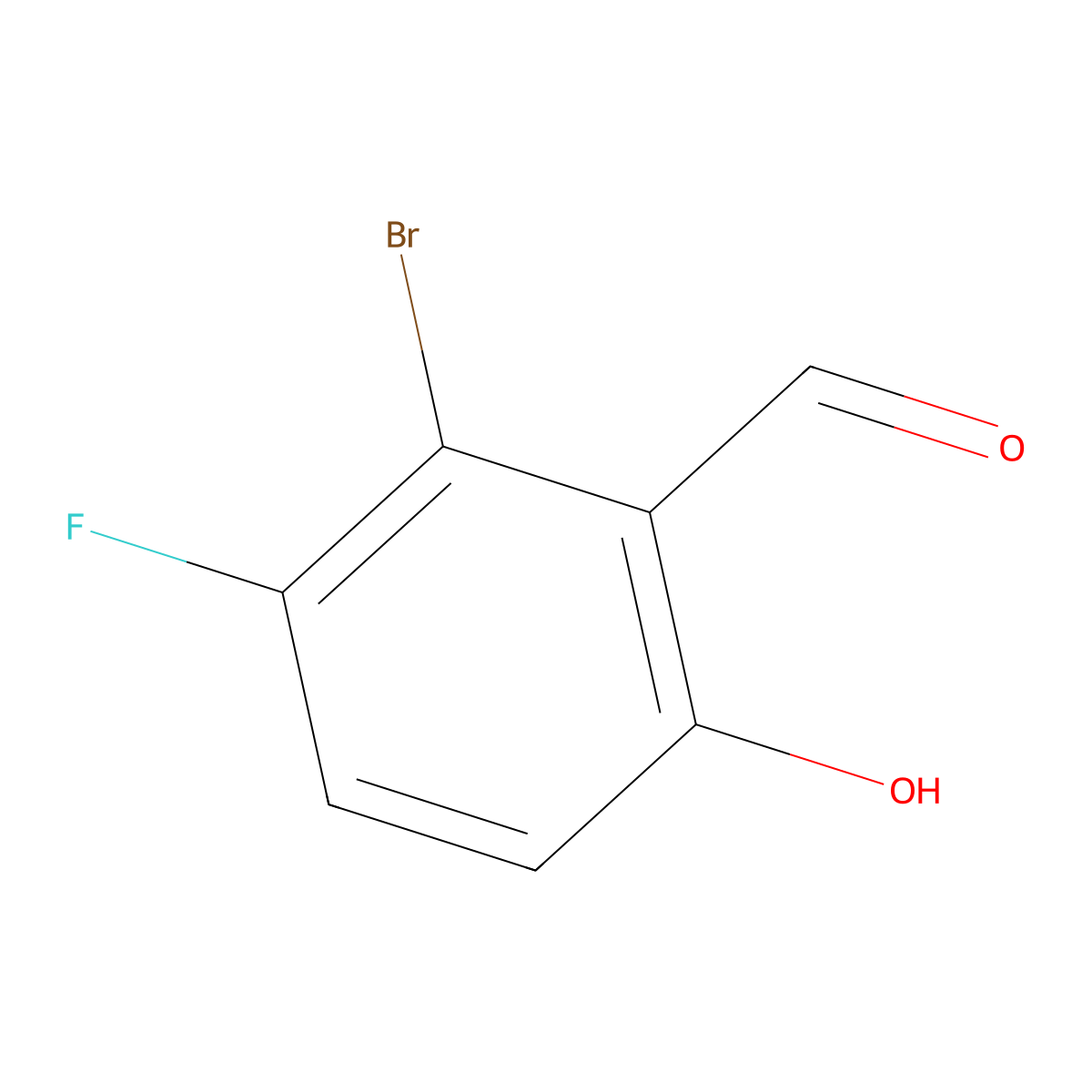2-Bromo-3-fluoro-6-hydroxybenzaldehyde molecular structure, CAS 1427382-15-7