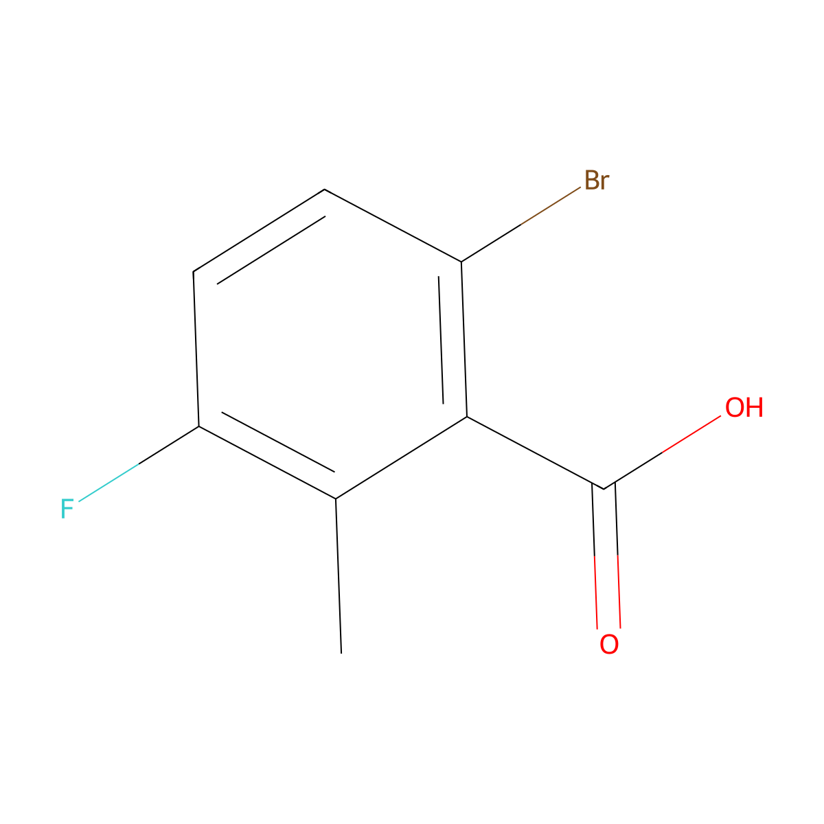 6-Bromo-3-fluoro-2-methylbenzoic acid molecular structure, CAS 1427382-17-9