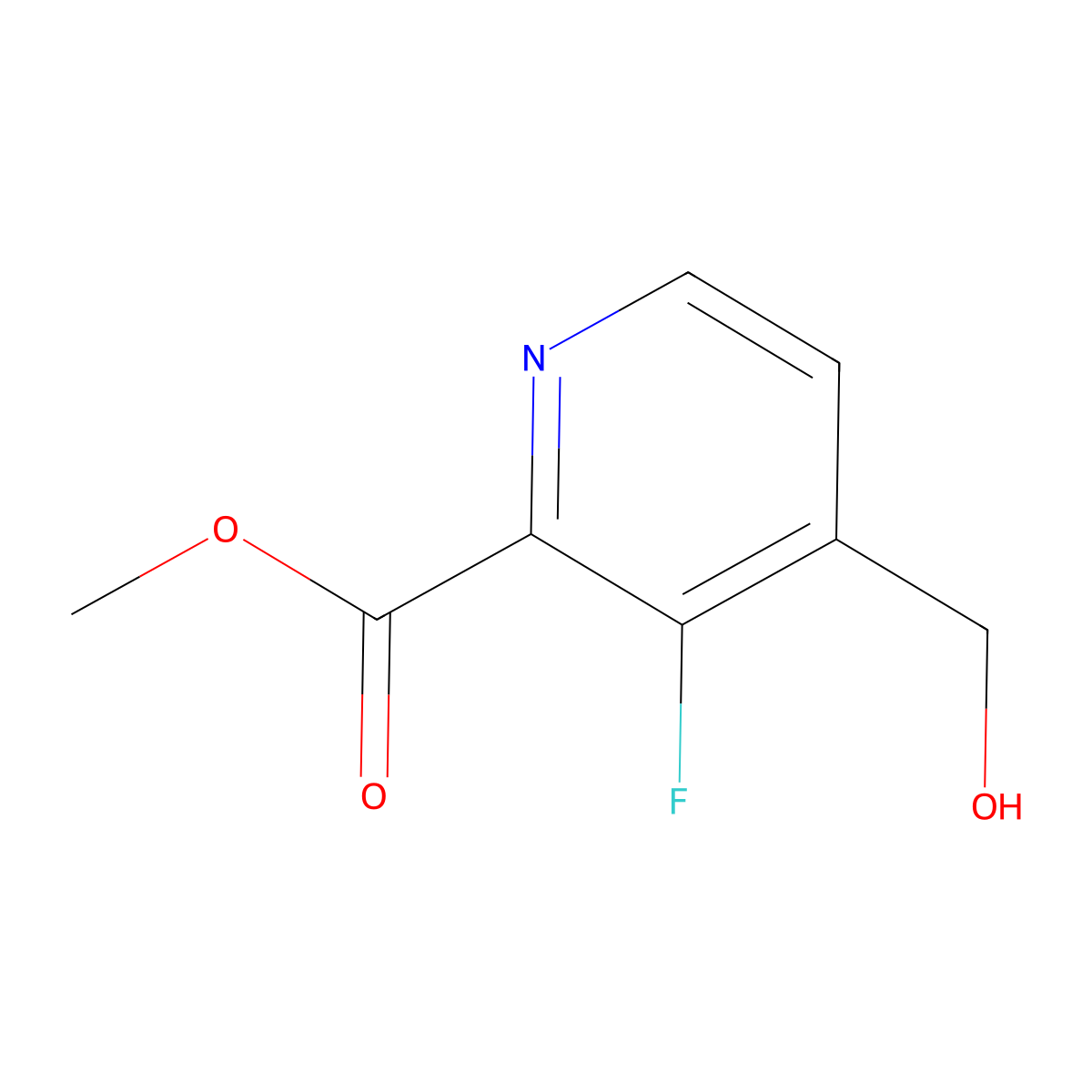 Methyl 3-fluoro-4-(hydroxymethyl)pyridine-2-carboxylate molecular structure, CAS 1427382-27-1