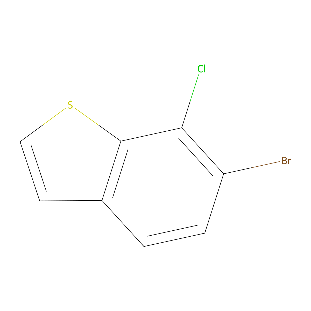 6-Bromo-7-chloro-1-benzothiophene molecular structure, CAS 1427382-43-1