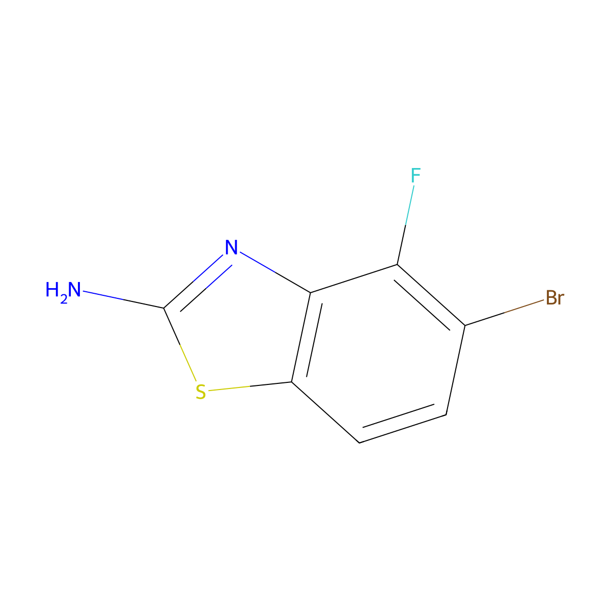 5-Bromo-4-fluorobenzo[d]thiazol-2-amine molecular structure, CAS 1427383-09-2