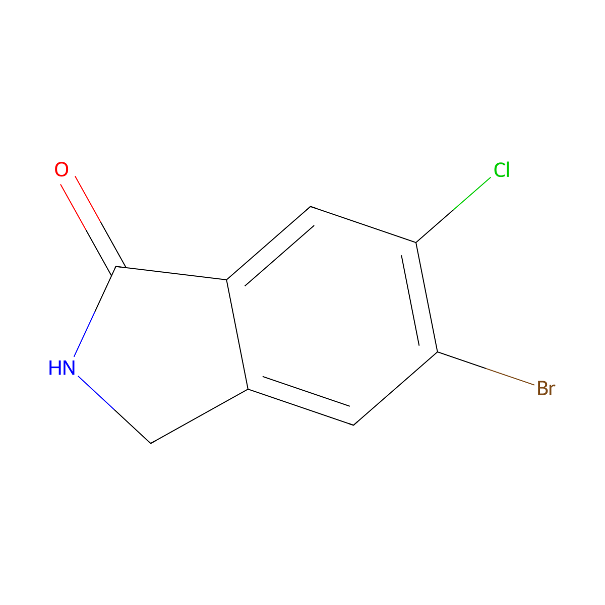 5-Bromo-6-chloroisoindolin-1-one molecular structure, CAS 1427383-34-3