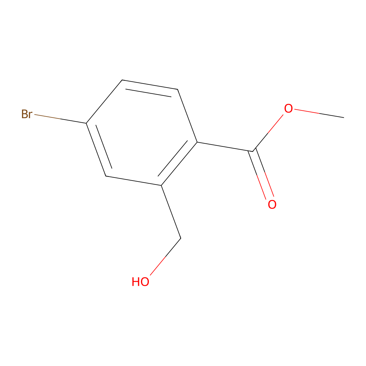 Methyl 4-bromo-2-(hydroxymethyl)benzoate molecular structure, CAS 1427385-26-9