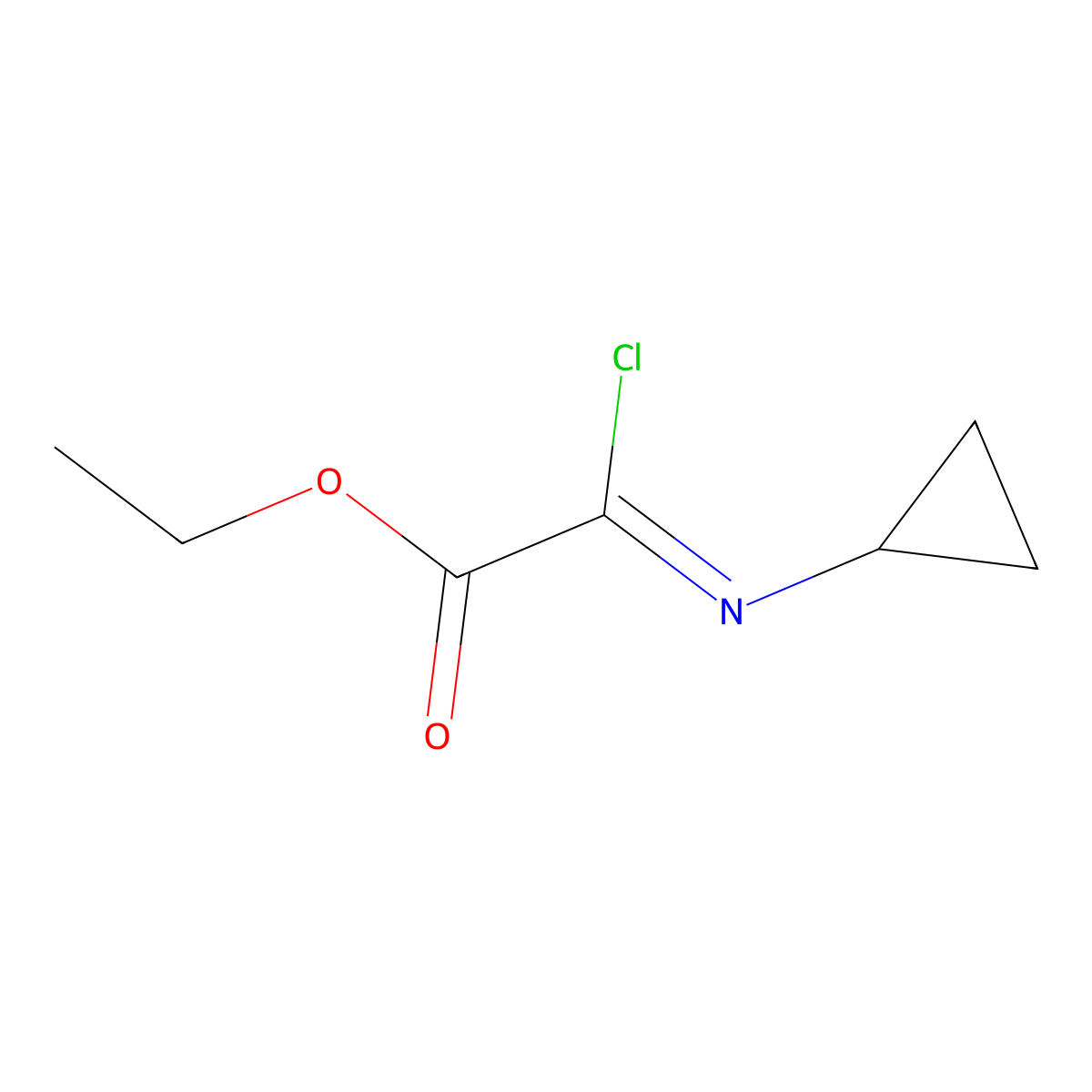 Ethyl 2-chloro-2-(cyclopropylimino)acetate molecular structure, CAS 1427386-98-8