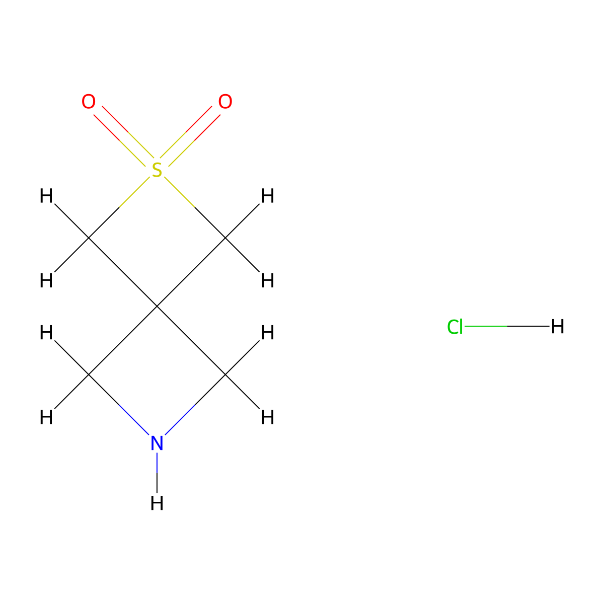 2-Thia-6-azaspiro[3.3]heptane 2,2-dioxide hydrochloride molecular structure, CAS 1427388-39-3